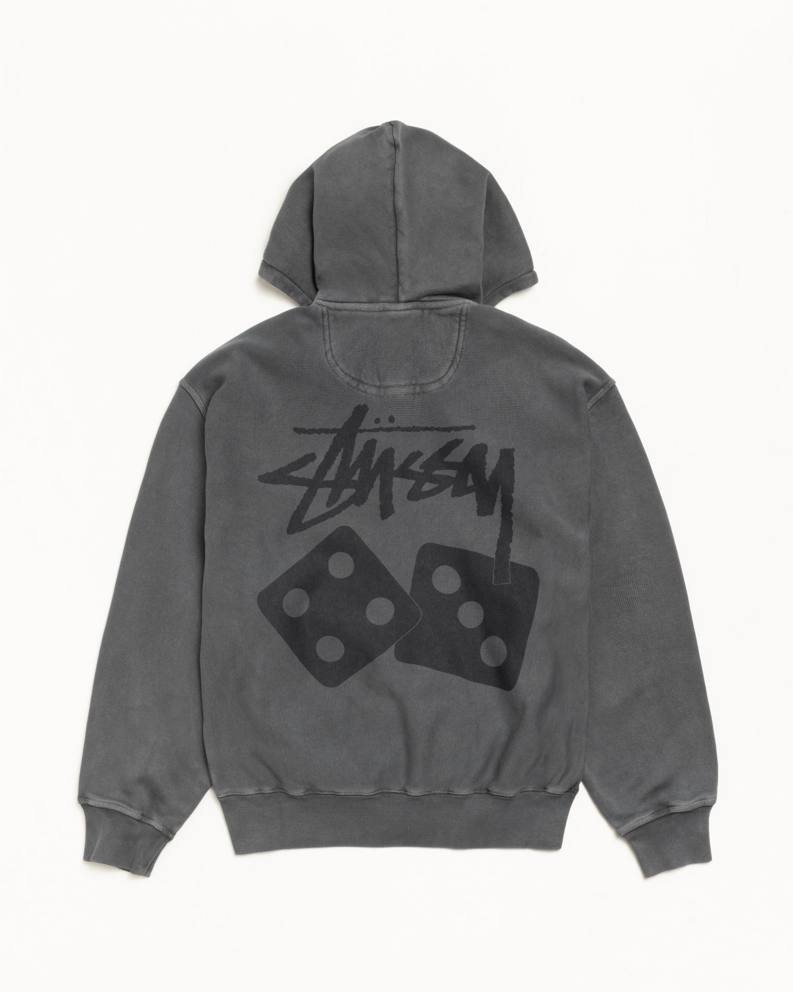 Stussy Unisex Dice Zip Hoodie Pigment Dyed Black
