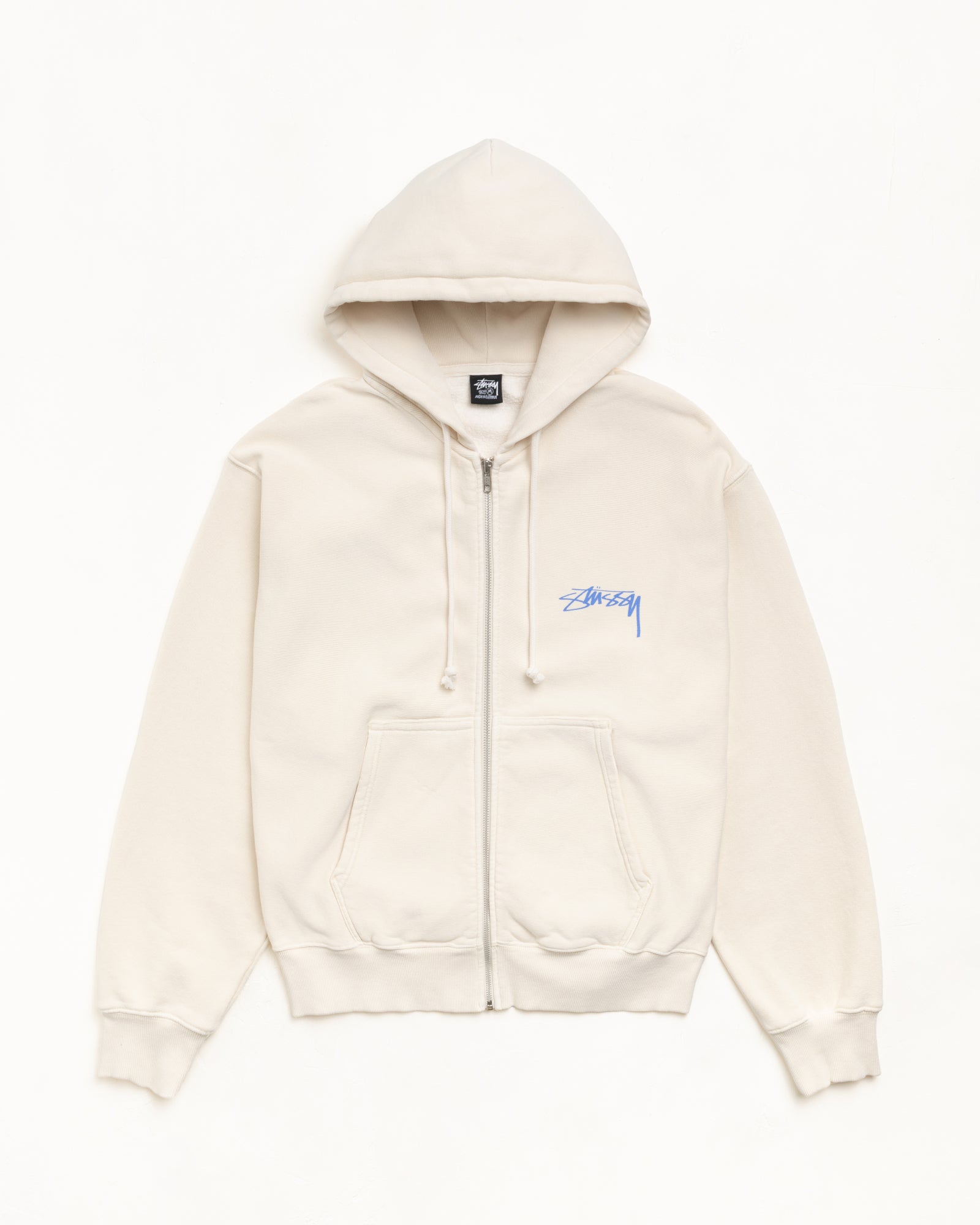 Stussy Men's Skate Stack Zip Hoodie Pigment Dyed Bone