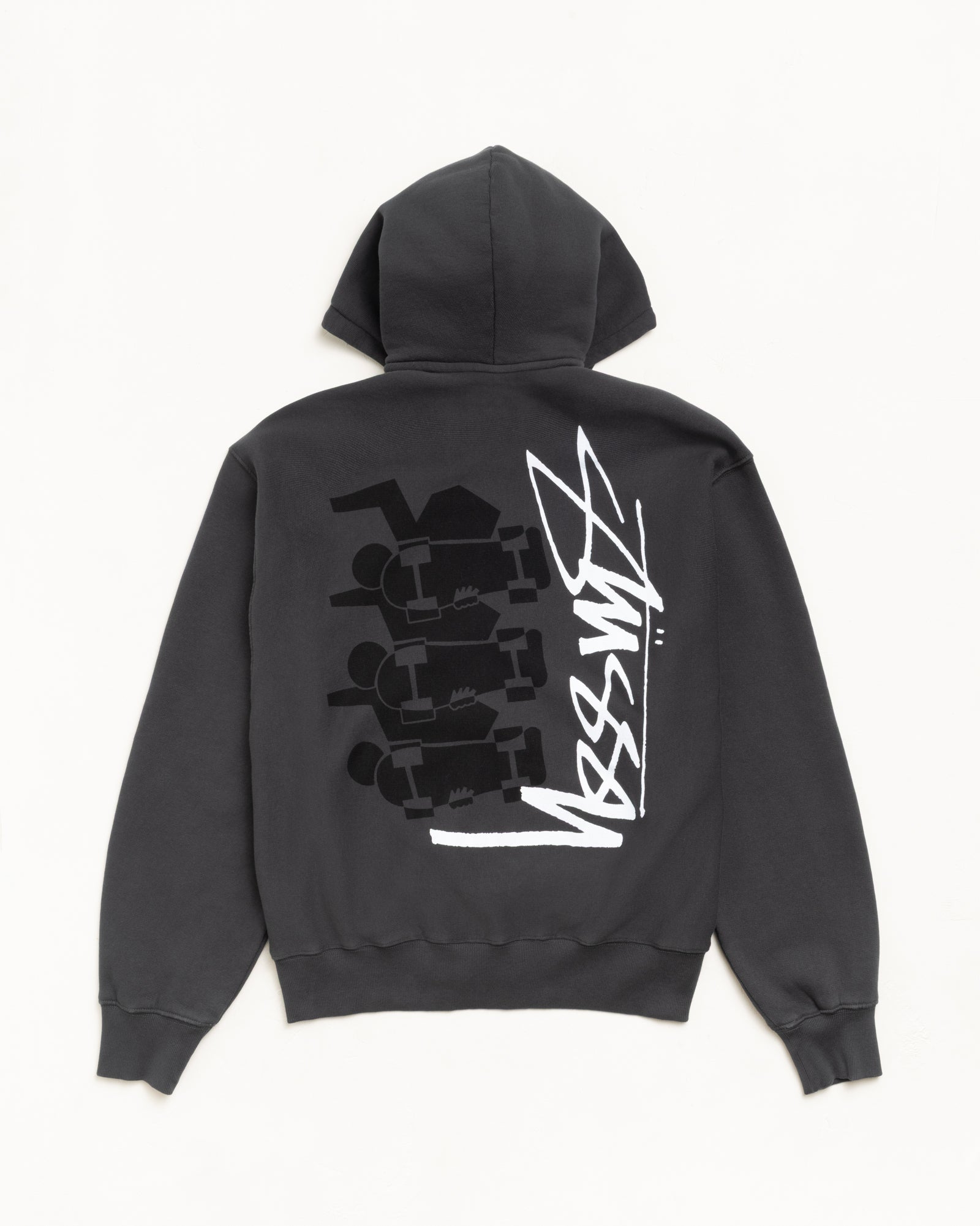 Stussy Men's Skate Stack Zip Hoodie Faded Black