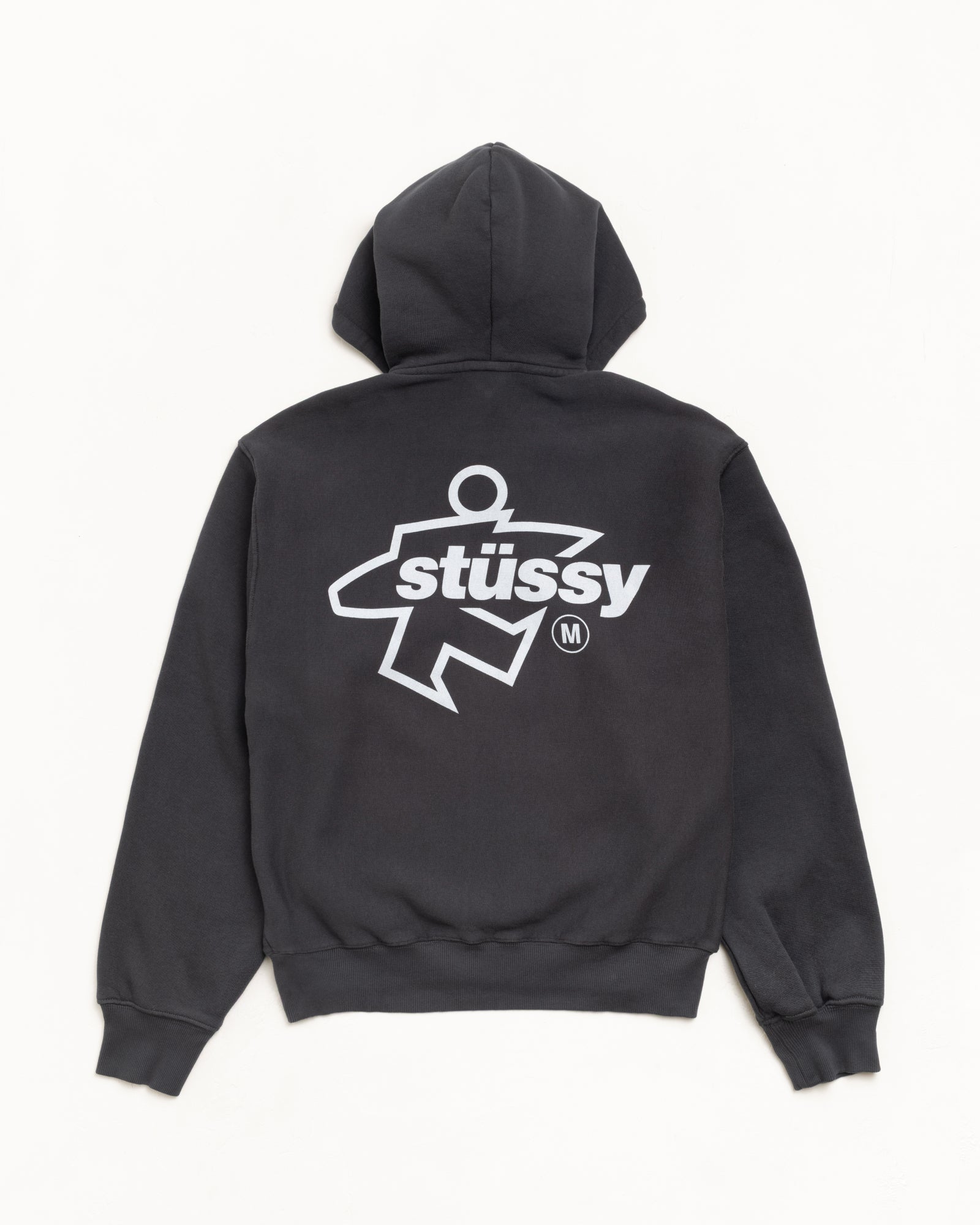 Stussy Unisex Surf Size Zip Hoodie Faded Black
