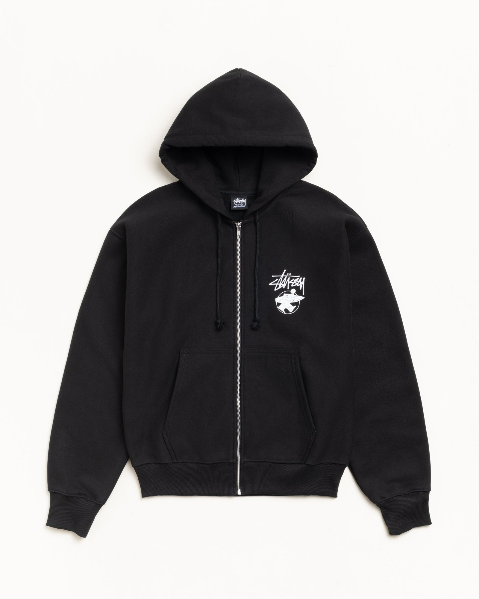 Stussy Unisex Long Haul Zip Hoodie Black