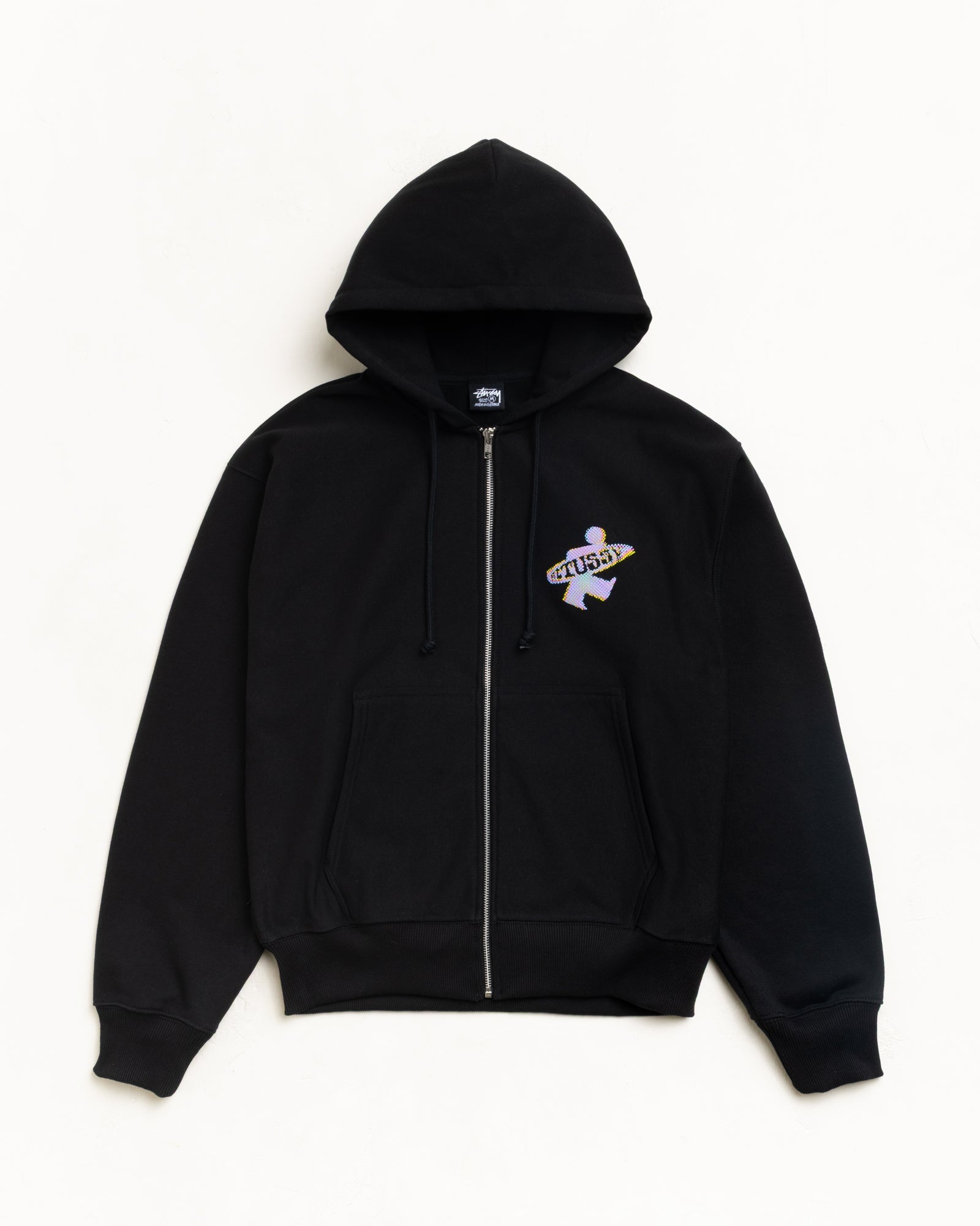 Stussy Dot Surf Puff Print Zip Hoodie Black