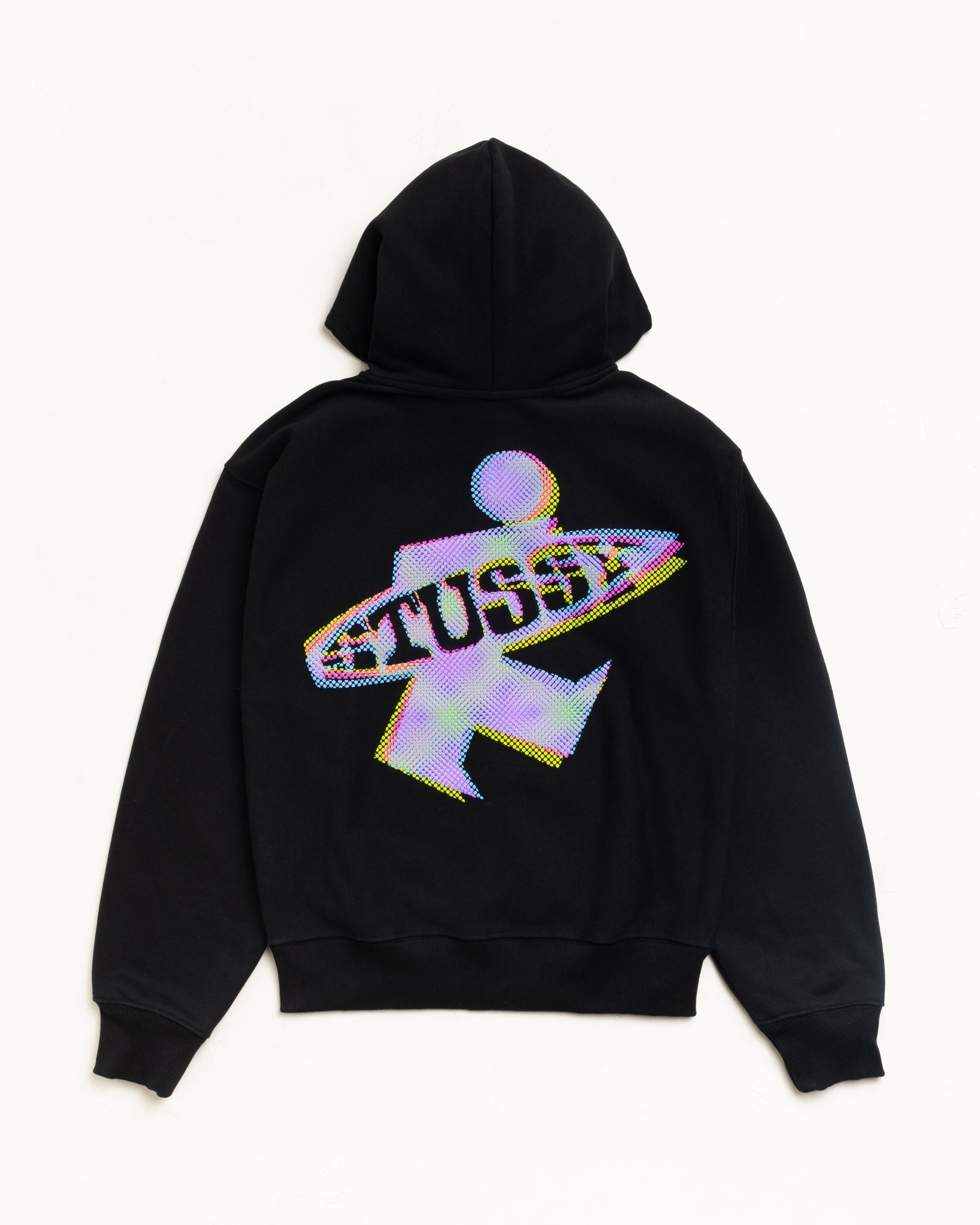 Stussy Dot Surf Puff Print Zip Hoodie Black