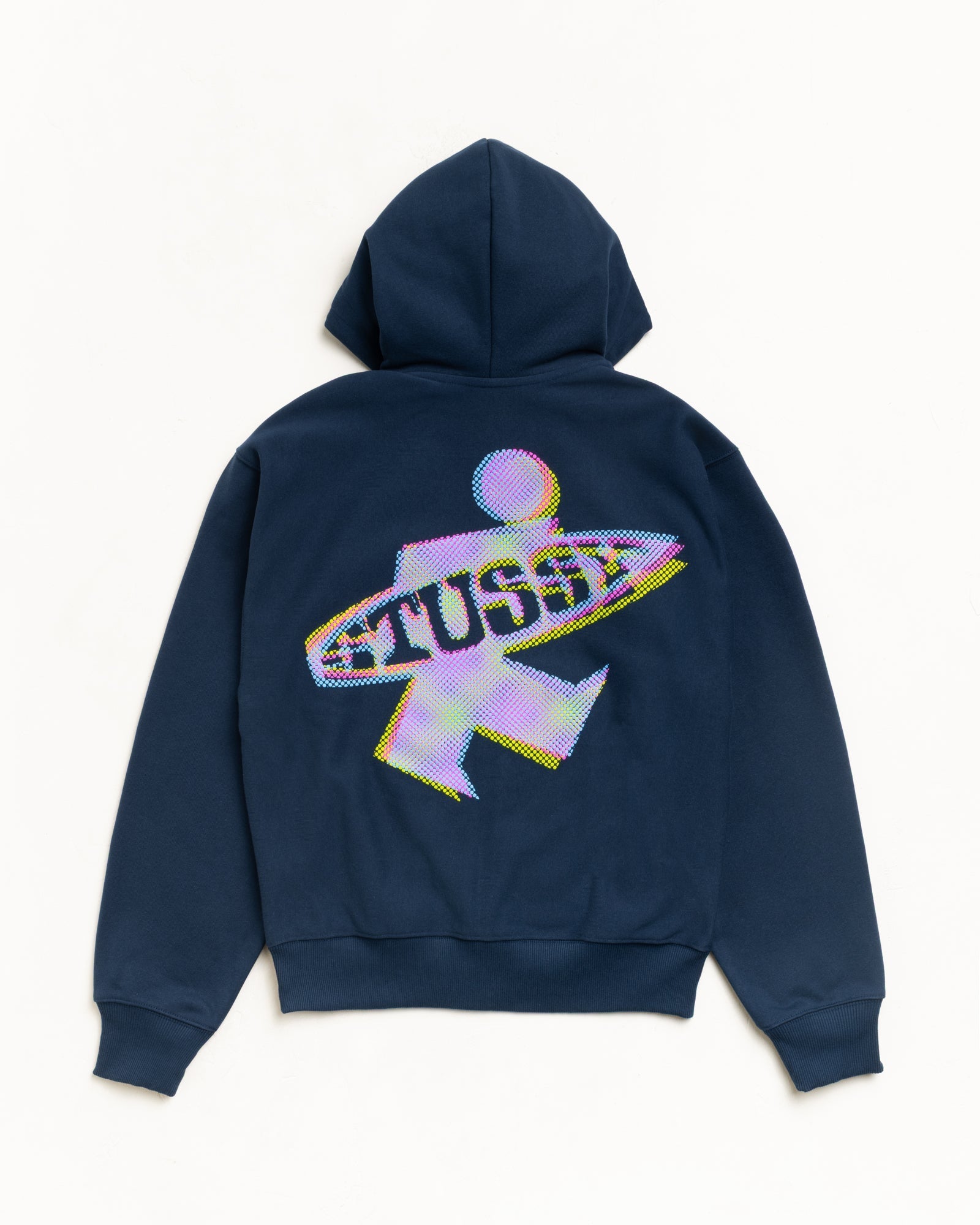 Stussy Men's Dot Surf Puff Print Zip Hoodie Navy