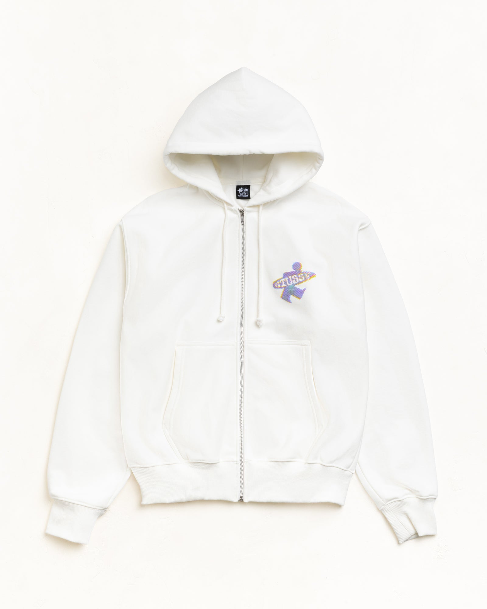 Stussy Unisex Dot Surf Puff Print Zip Hoodie Off White