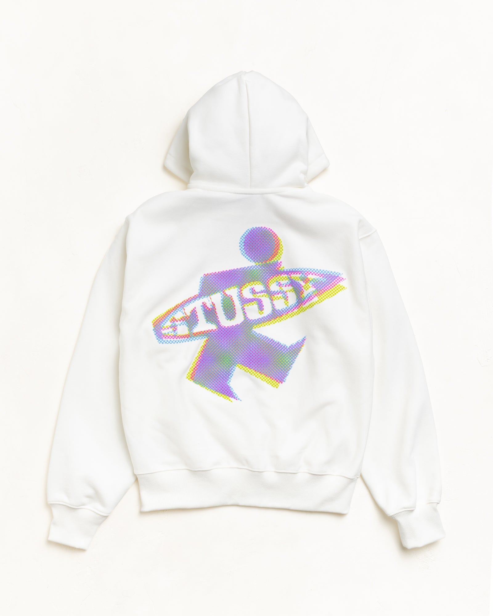 Stussy Unisex Dot Surf Puff Print Zip Hoodie Off White