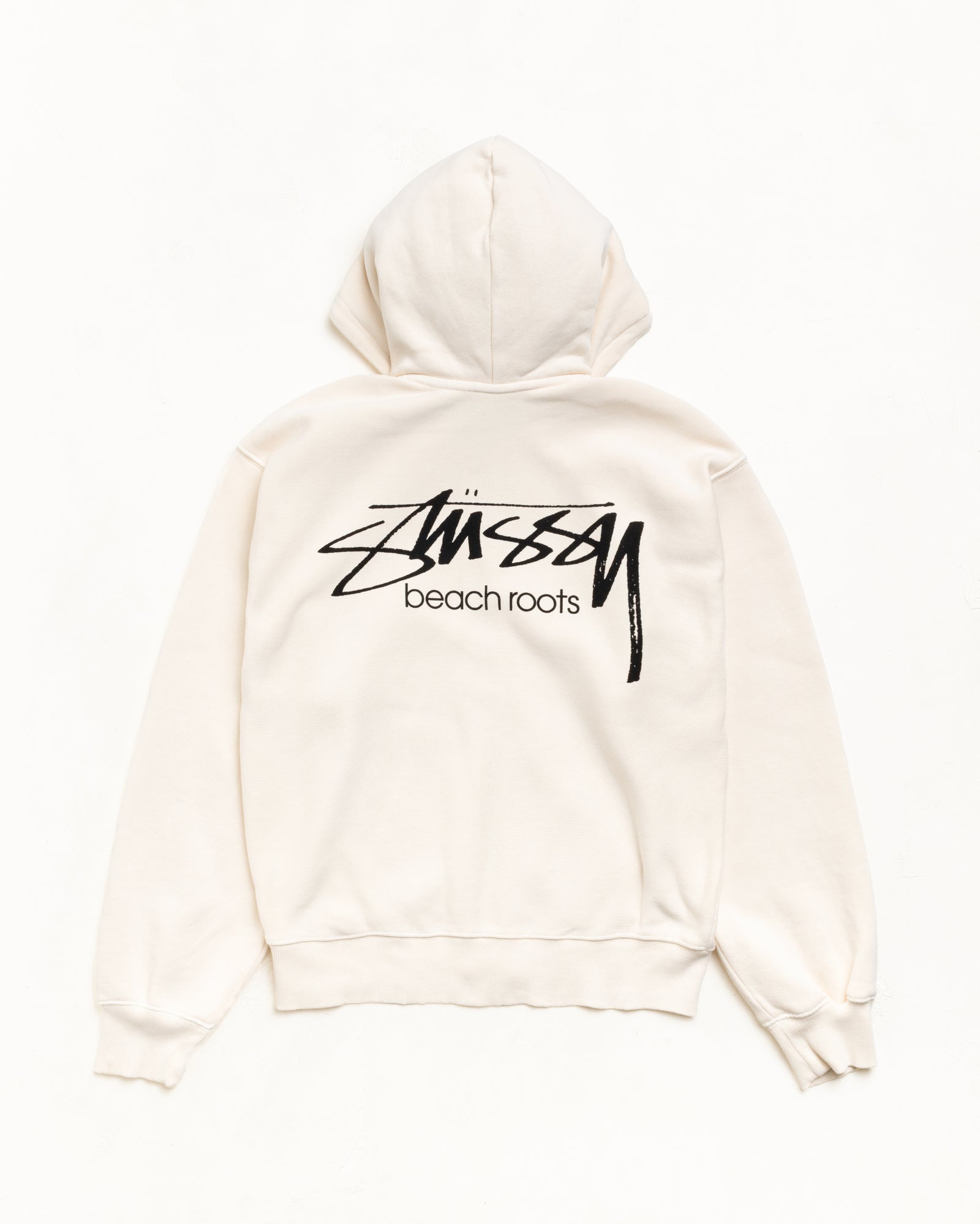Stussy Men's Beach Roots Zip Hoodie Garment Dyed Bone