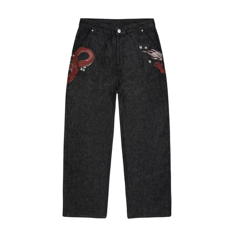 OFFCODE ARCHIVE USA Men's Yakuza Raw Denim Jeans Black