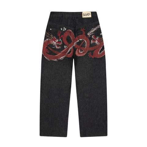 OFFCODE ARCHIVE USA Men's Yakuza Raw Denim Jeans Black