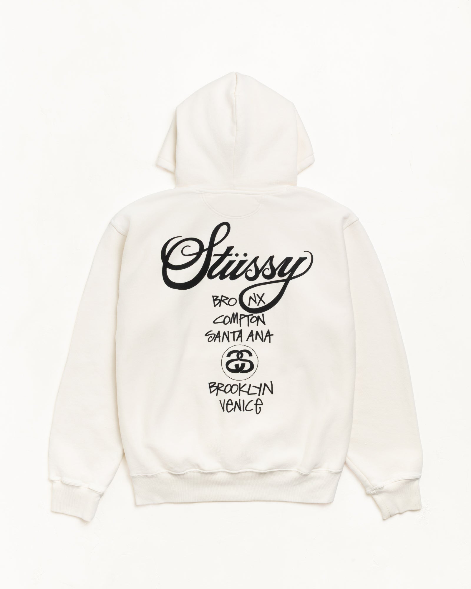 Stussy Men's World Tour Hoodie Pigment Dyed Natural