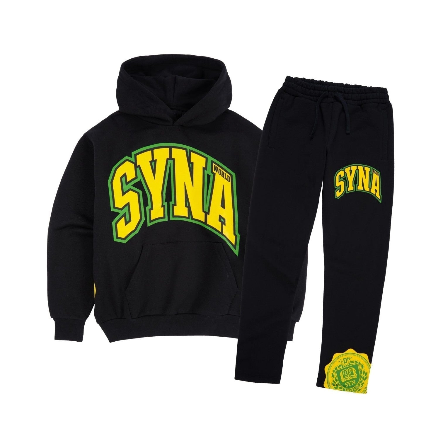 OFFCODE ARCHIVE USA Men's Syna World College Logo Tracksuit Black Yellow