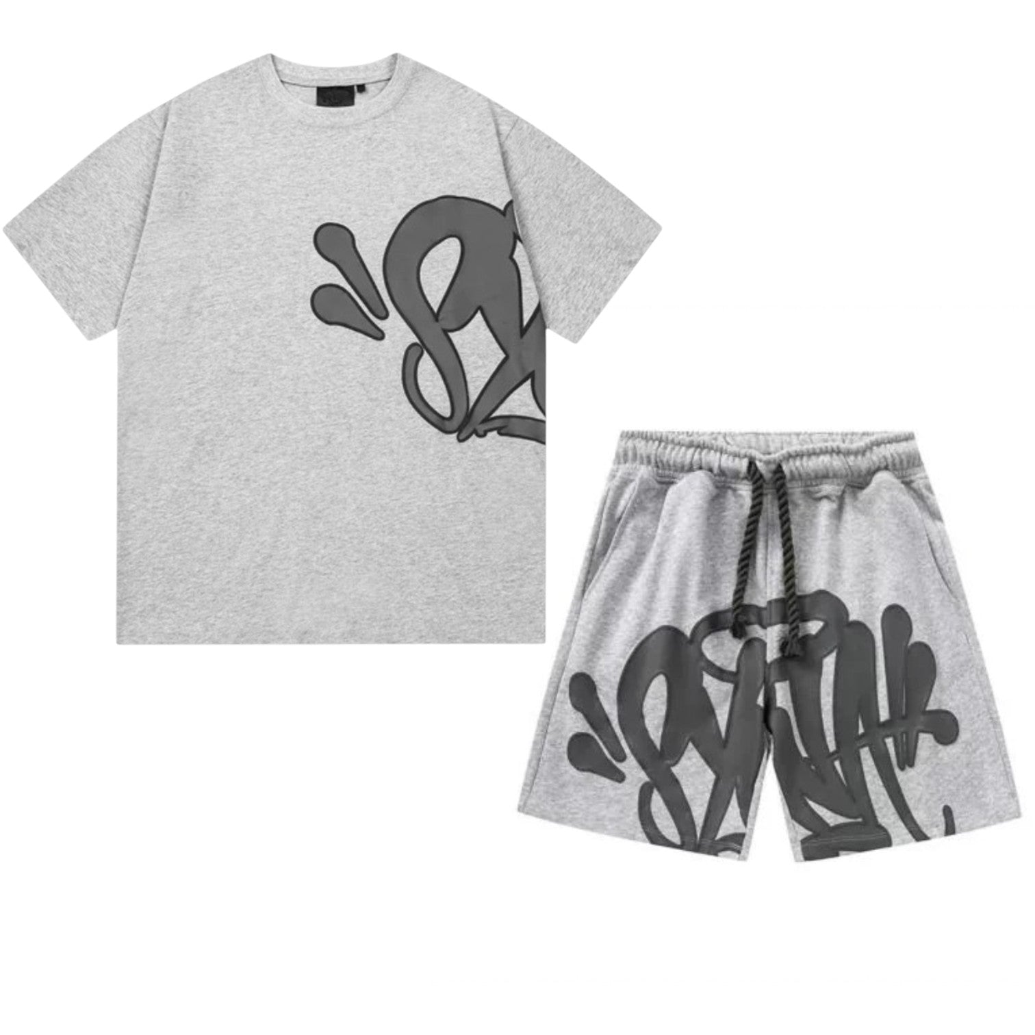 OFFCODE ARCHIVE USA Men's Syna World Syna Logo T-Shirt Short Set Grey