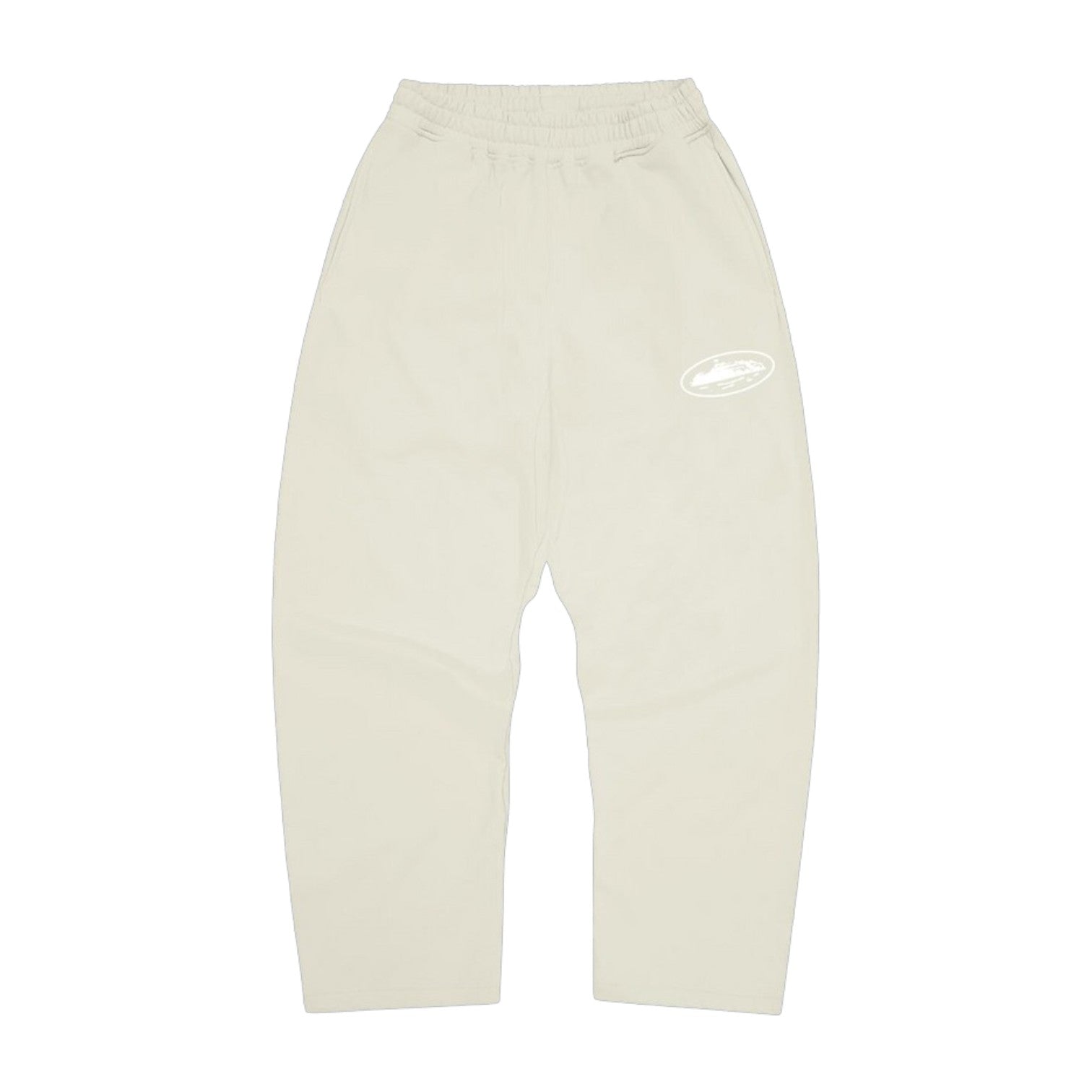 Men's Island Puff Print Open Hem Sweatpants Off White