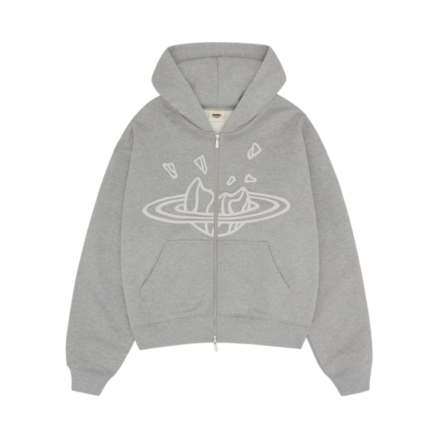 Broken Planet Zip Up Hoodie Ash Heather Grey