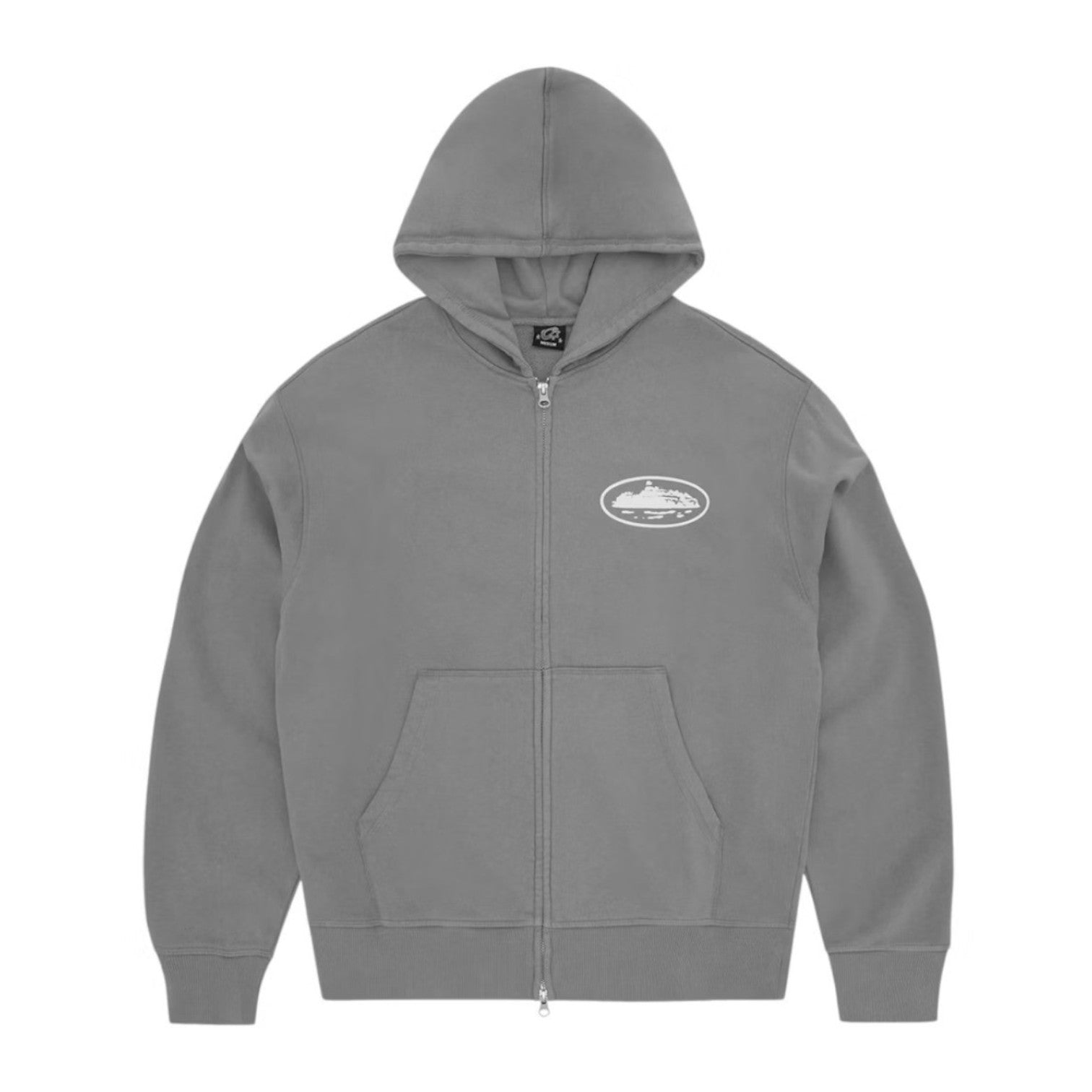 Men's Island Puff Print Zip Hoodie Gully Grey