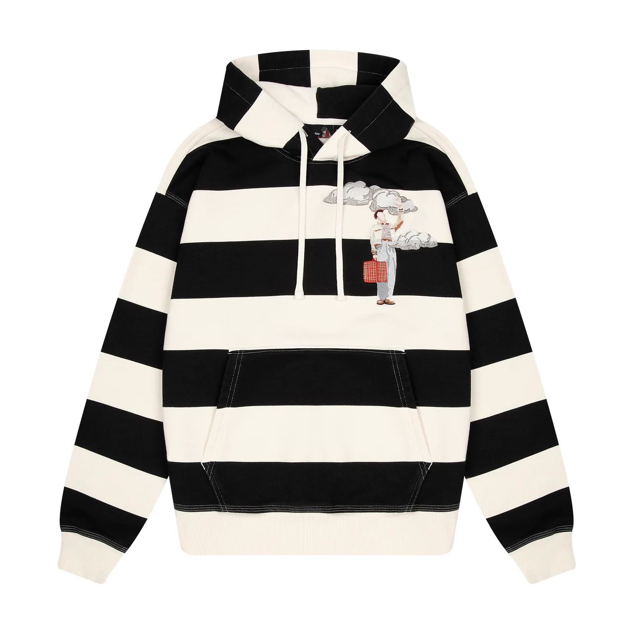 OFFCODE ARCHIVE USA Men's On Air Ecru-Navy Striped Hoodie