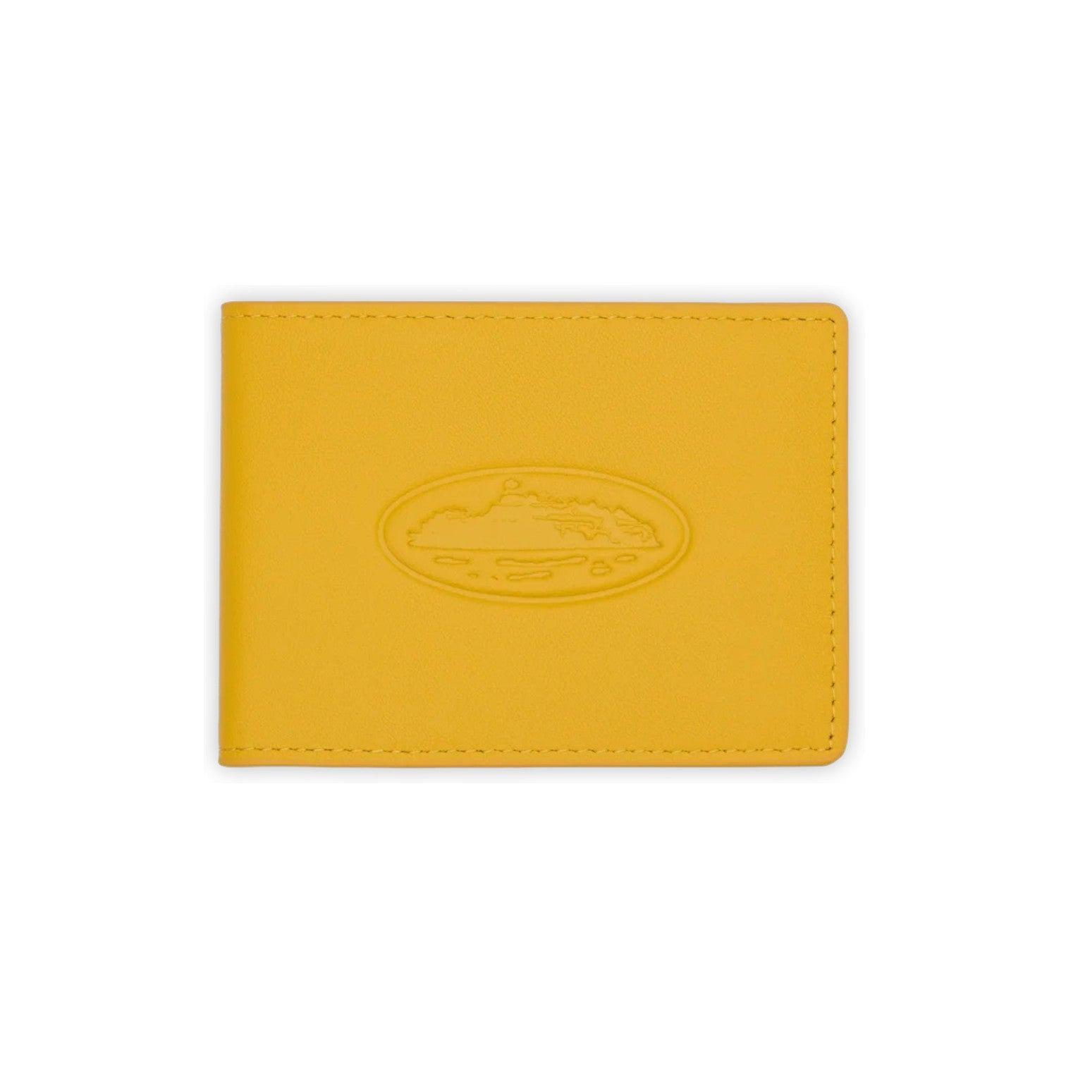 Men's Island Leather Card Holder Black-Yellow