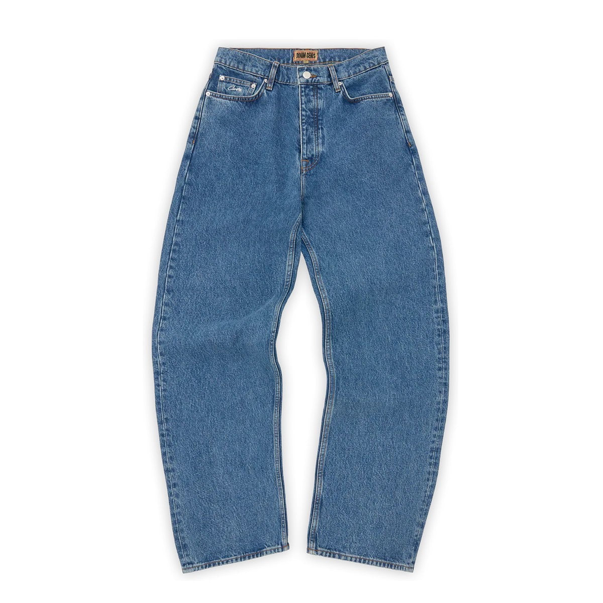 DUAL STRIPE BAGGY JEANS [MIDWASH]