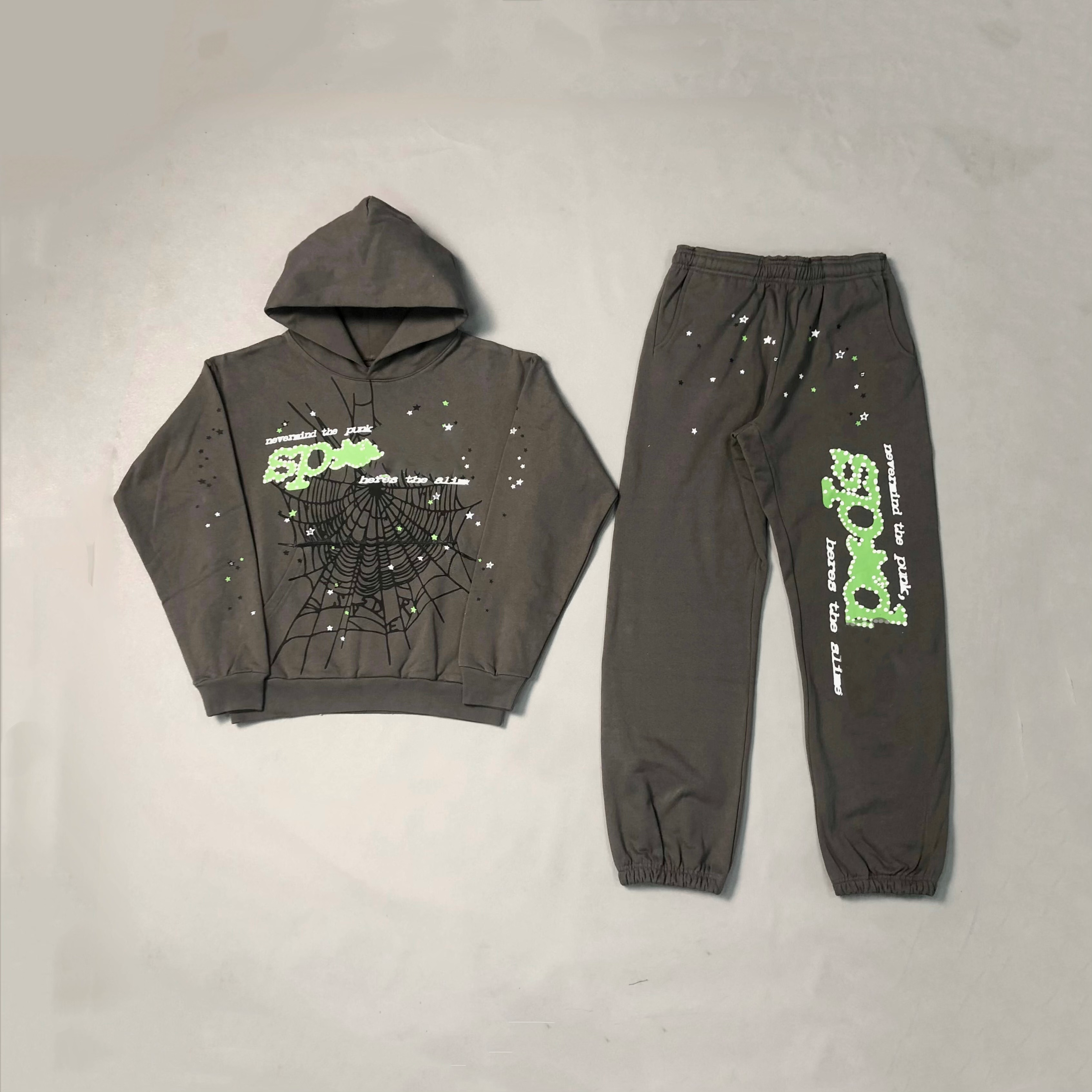ANGEL KING HOODIE 25SS  灰绿色V2  蜘蛛帽衫连帽卫衣套装