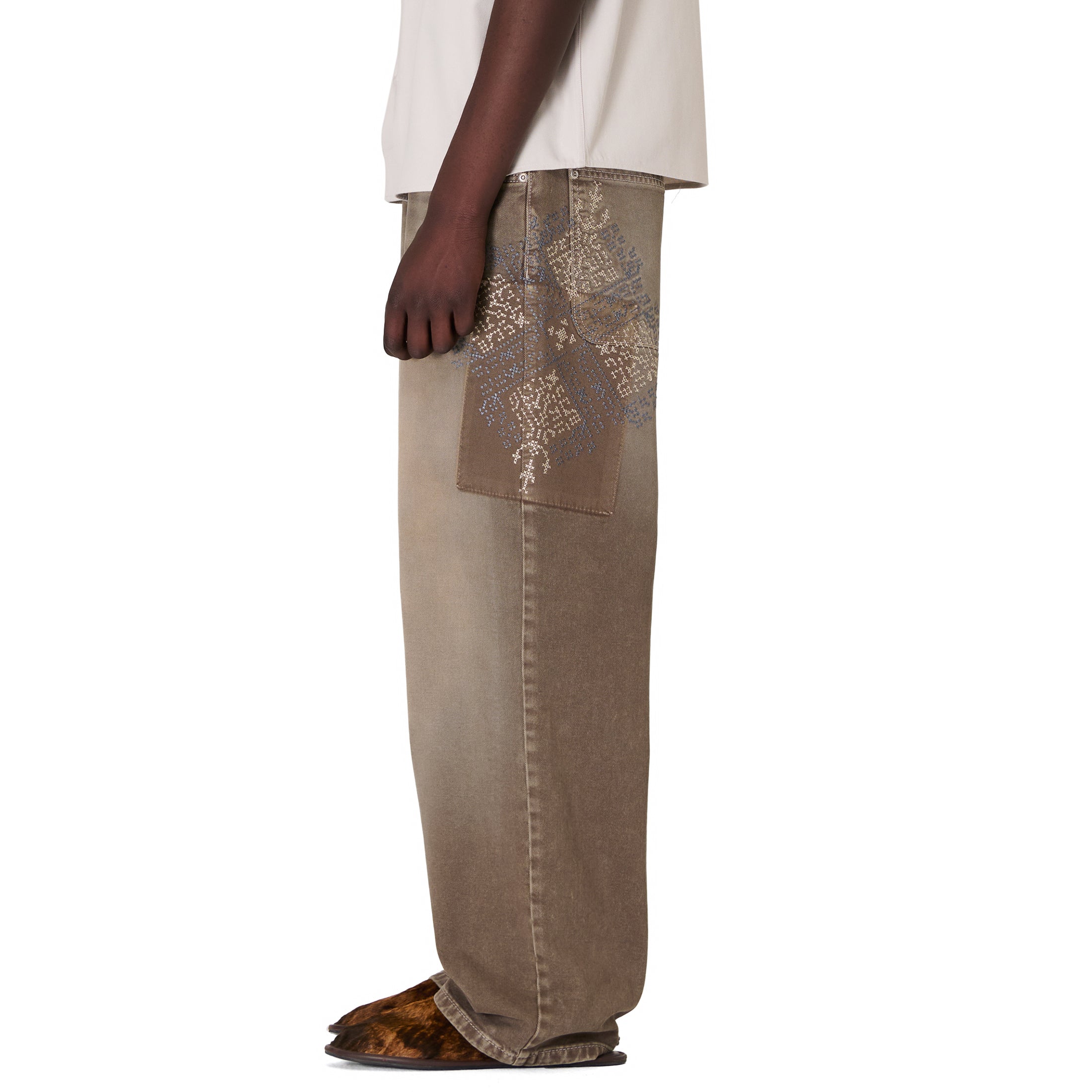 OFFCODE ARCHIVE USA Men's Aziza Brown Washed Denim Jeans