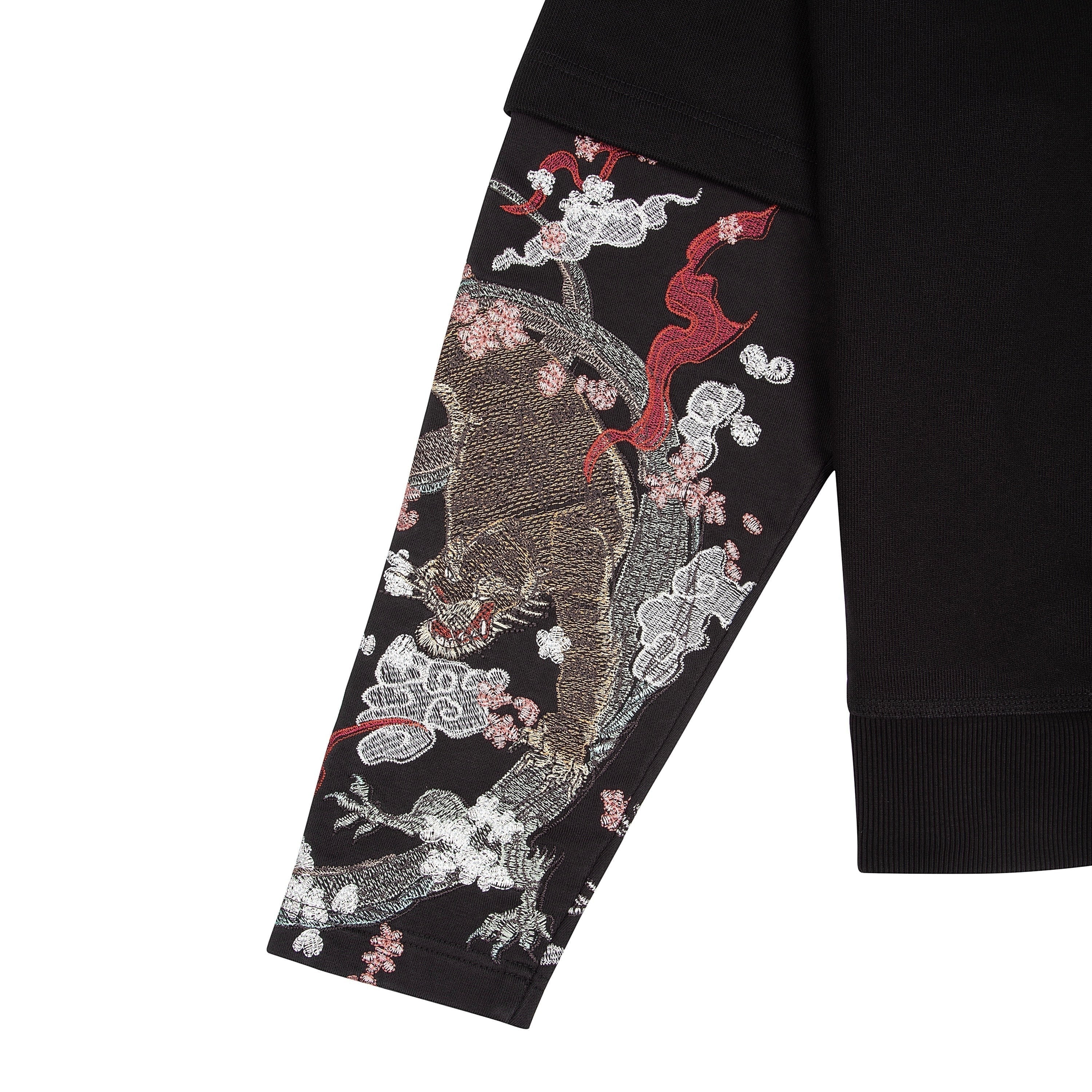 OFFCODE ARCHIVE USA Men's Yakuza Double Sleeve Hoodie Black