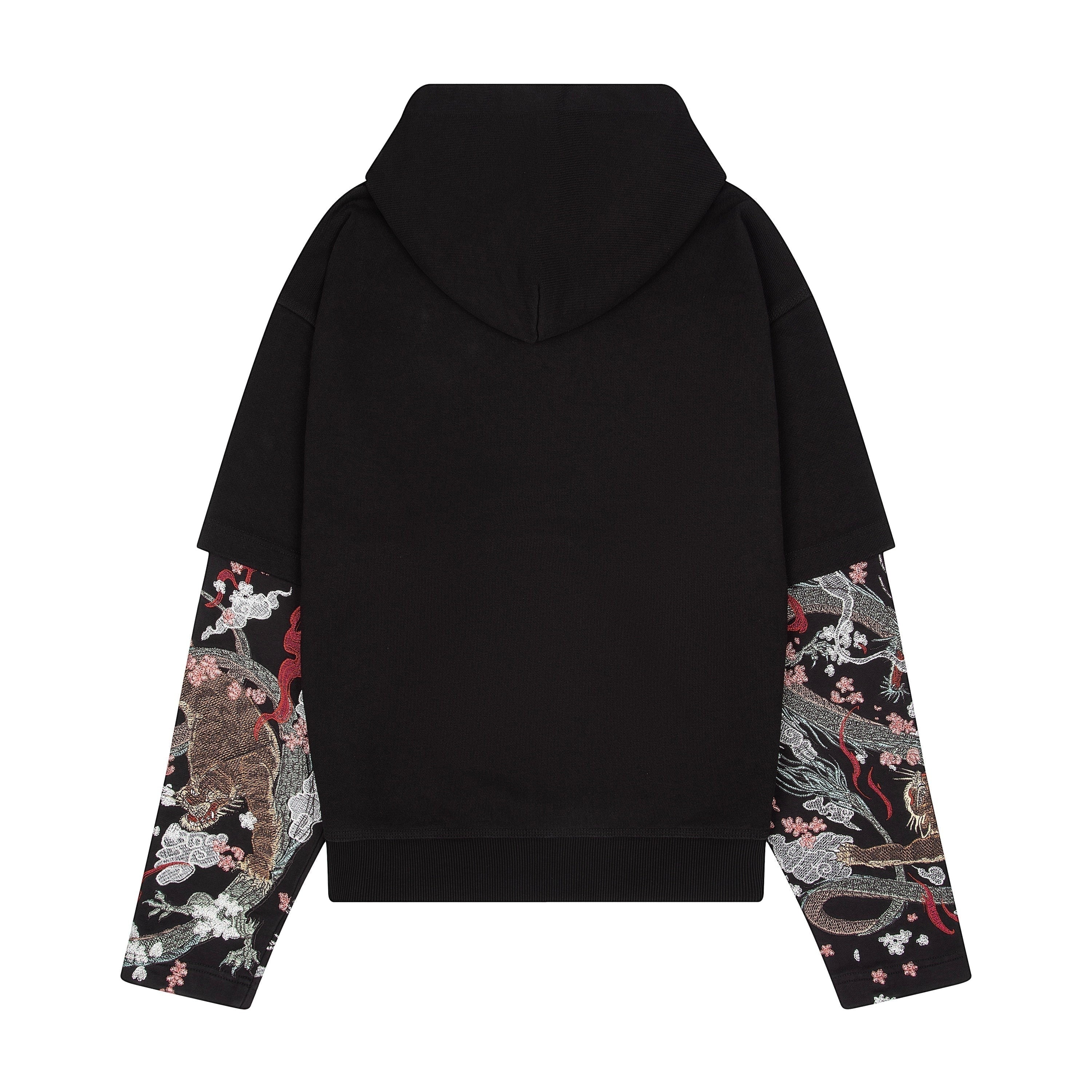 OFFCODE ARCHIVE USA Men's Yakuza Double Sleeve Hoodie Black