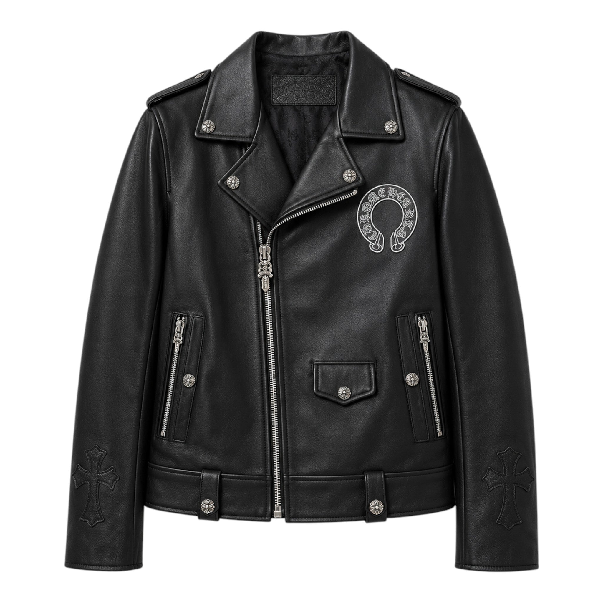 Chrome Hearts Horseshoe Leather Biker Jacket