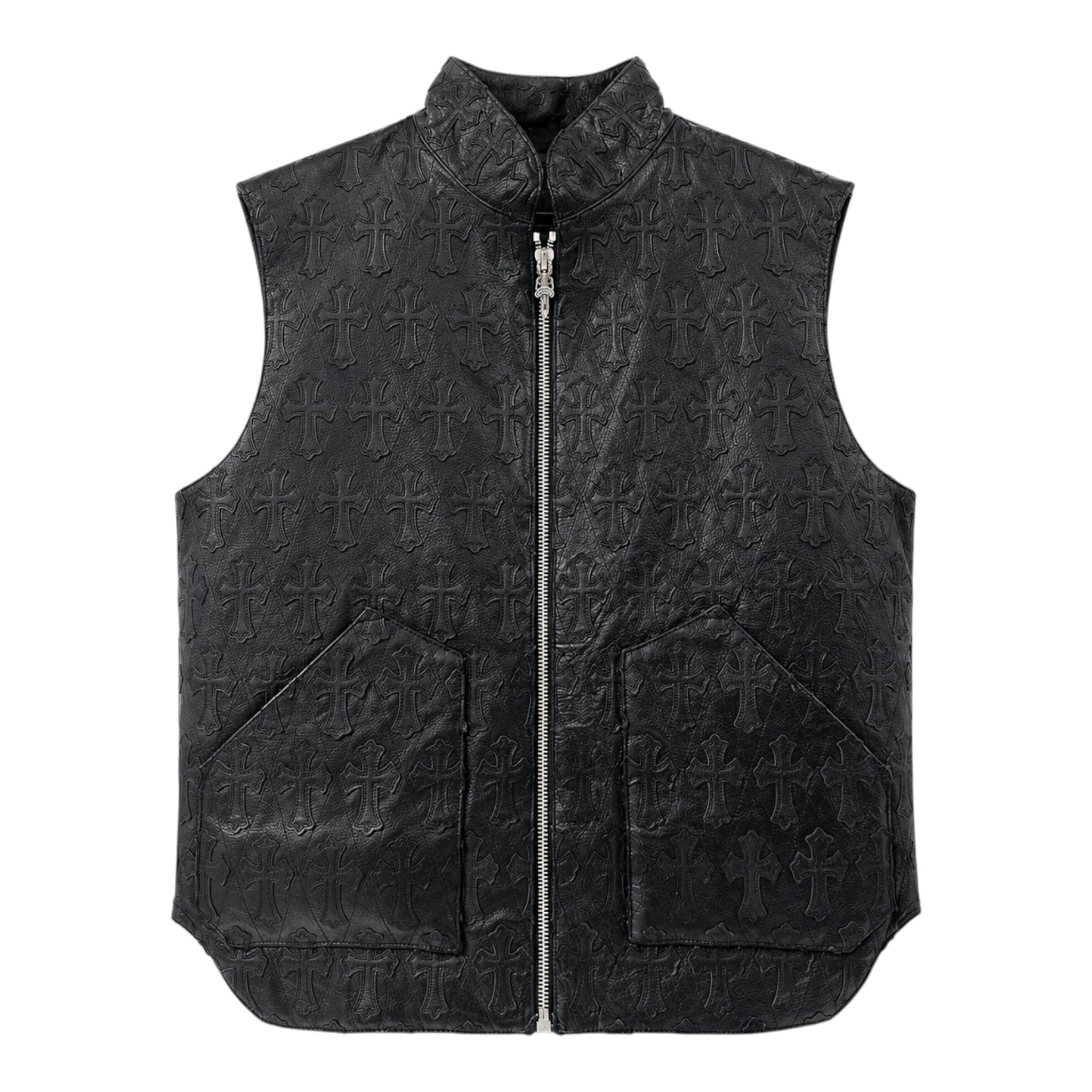 Chrome Hearts Vintage Flooded Leather Patch Vest