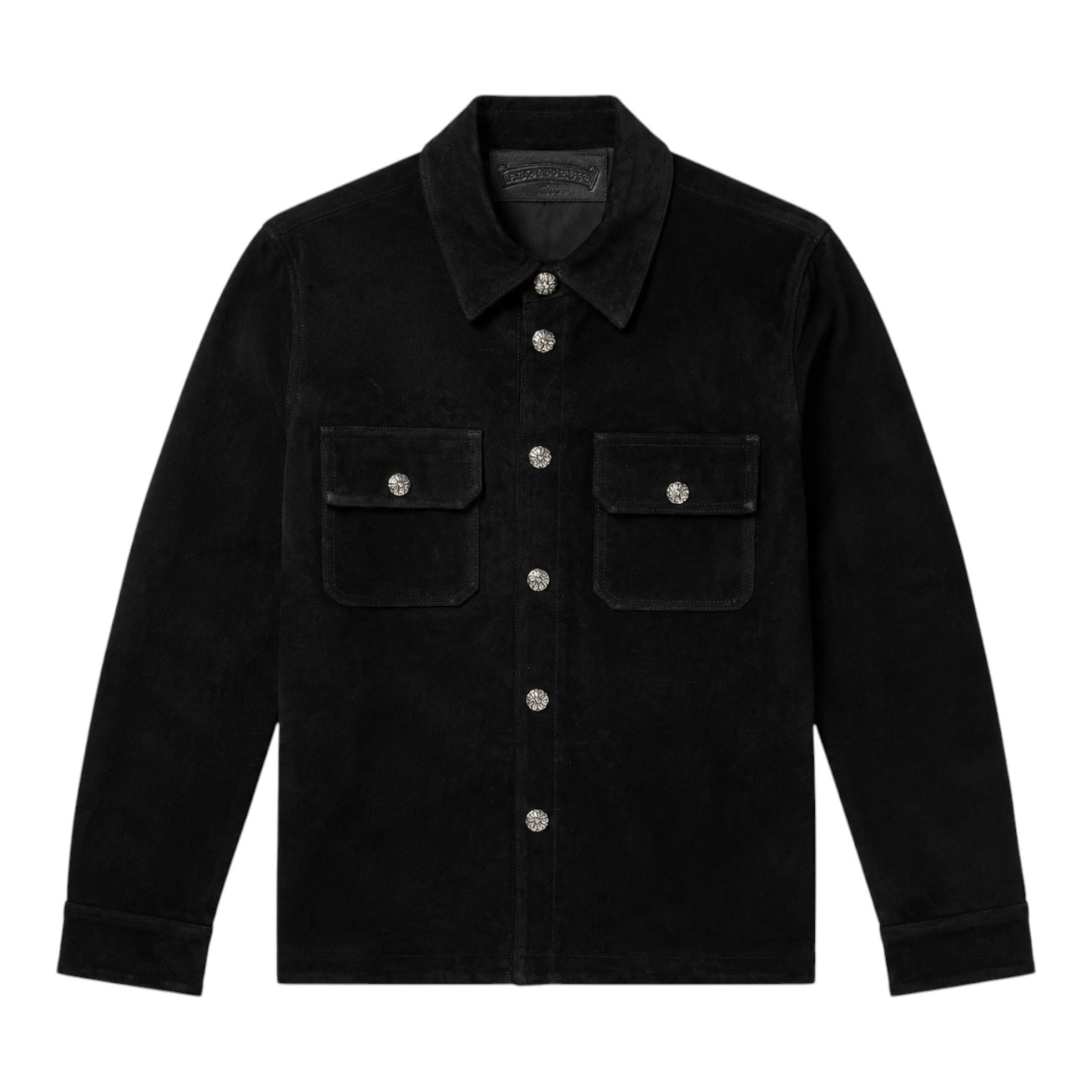 Chrome Hearts Black Suede Work Dog Shirt Jacket