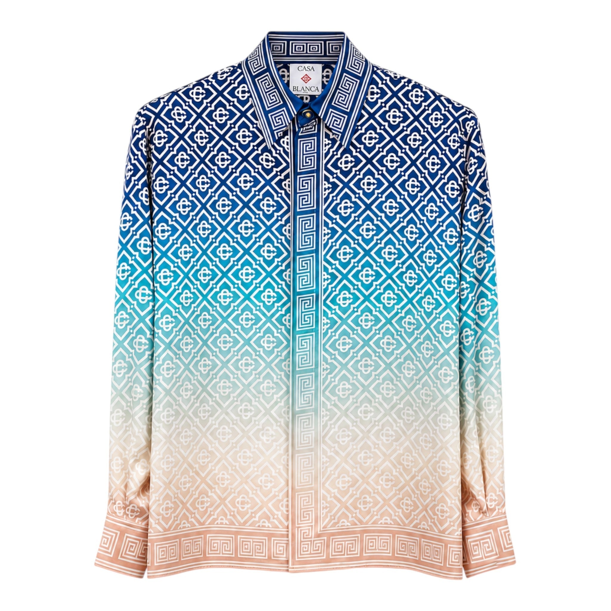 Casablanca Jacquard Gradient Long Sleeve Silk Shirt