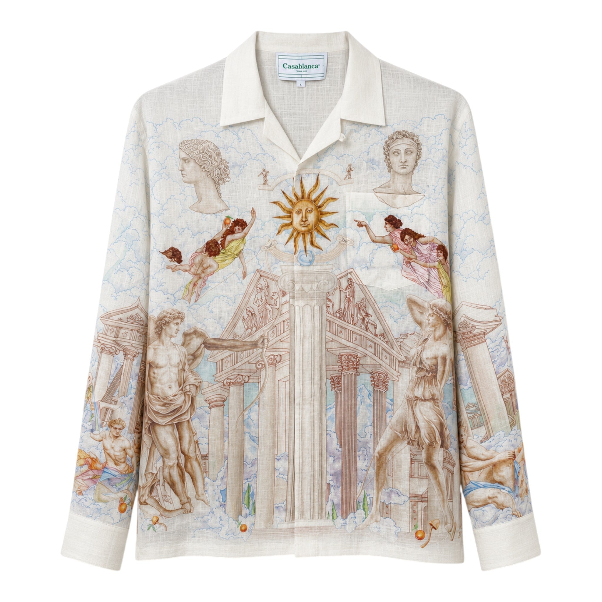 Casablanca Le Temple Du Savoir Linen Shirt