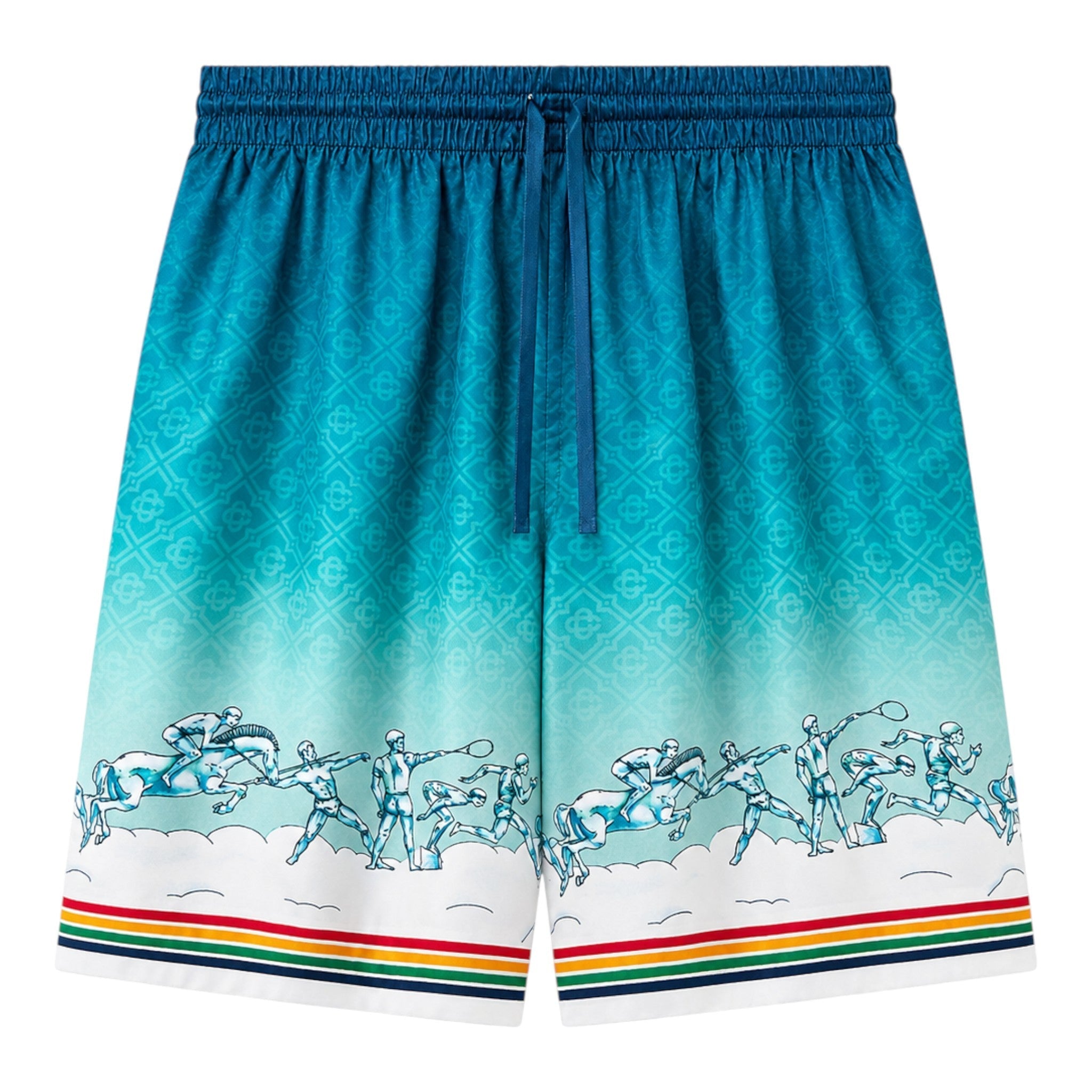 Casablanca La Déesse Du Stade Silk Shorts