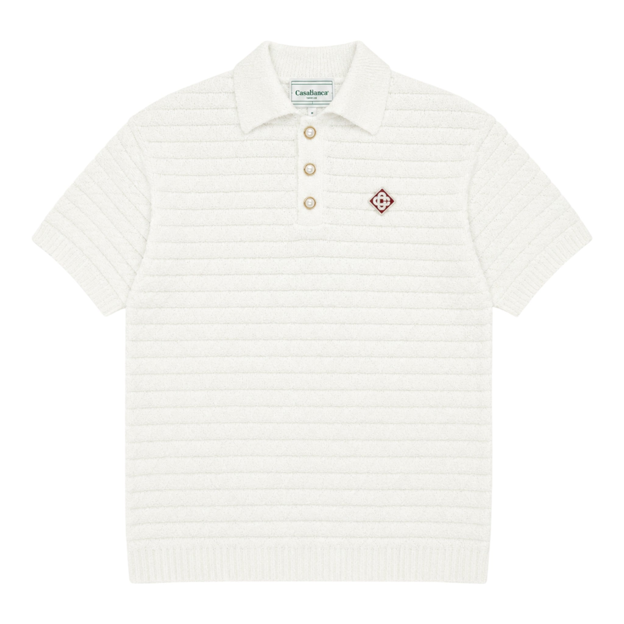 Casablanca Textured Cotton-Bouclé Polo Shirt