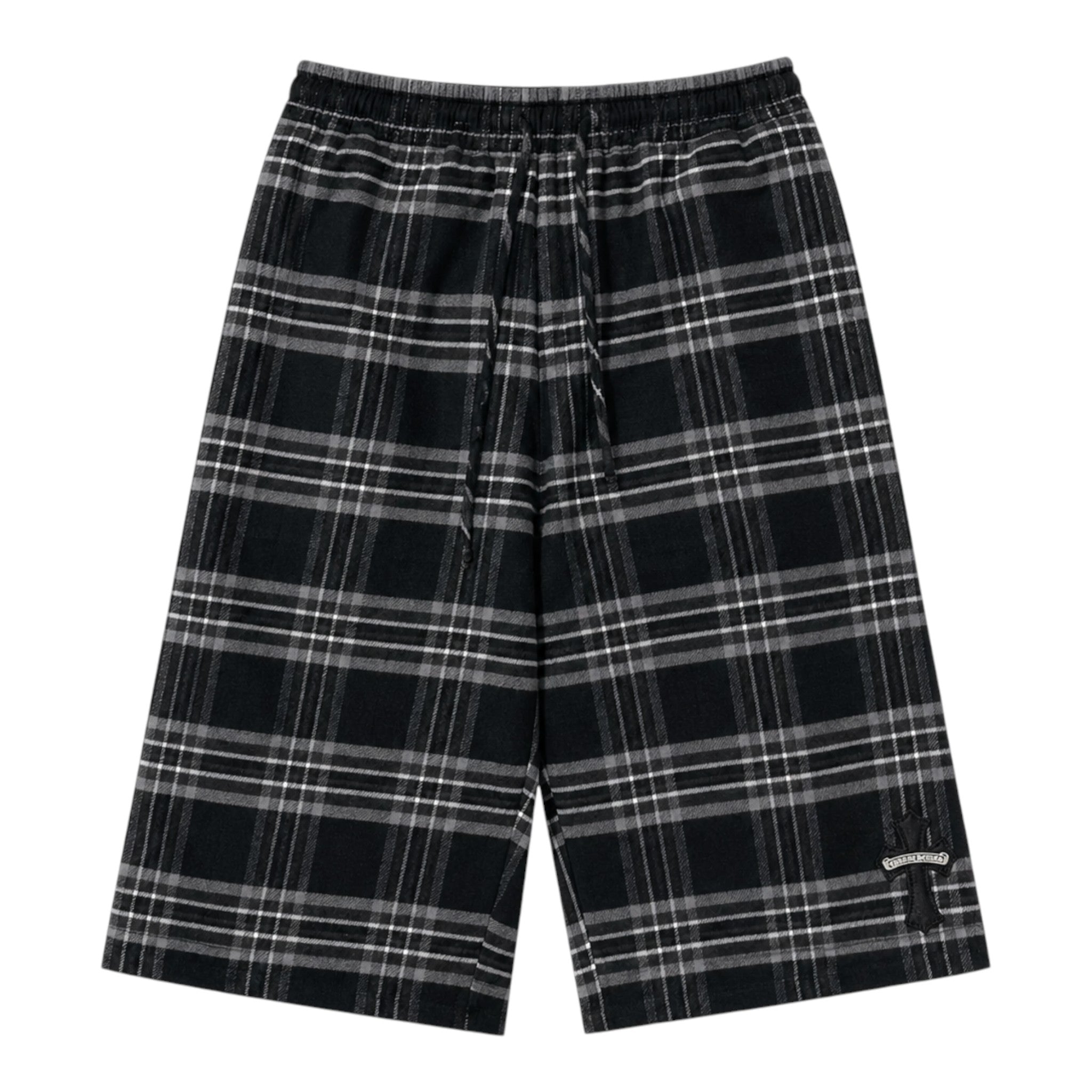 Chrome Hearts After School Cross Patch Flannel Shorts Grey