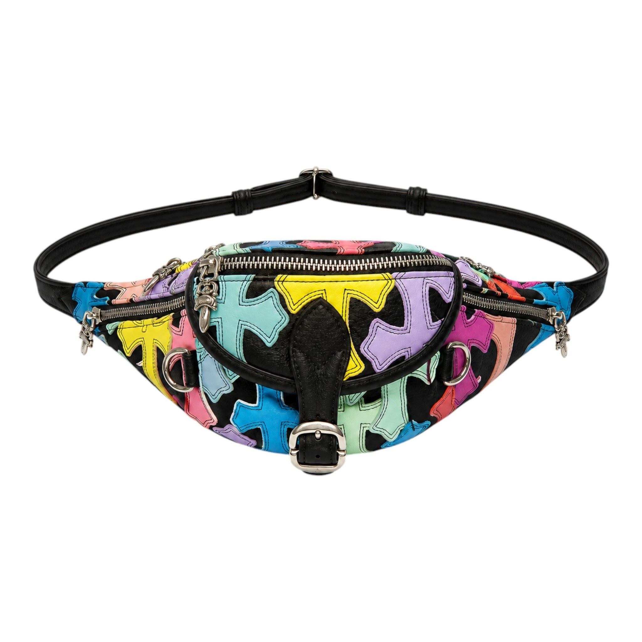 Chrome Hearts Multicolor Cross Patch Snap Pack Bag