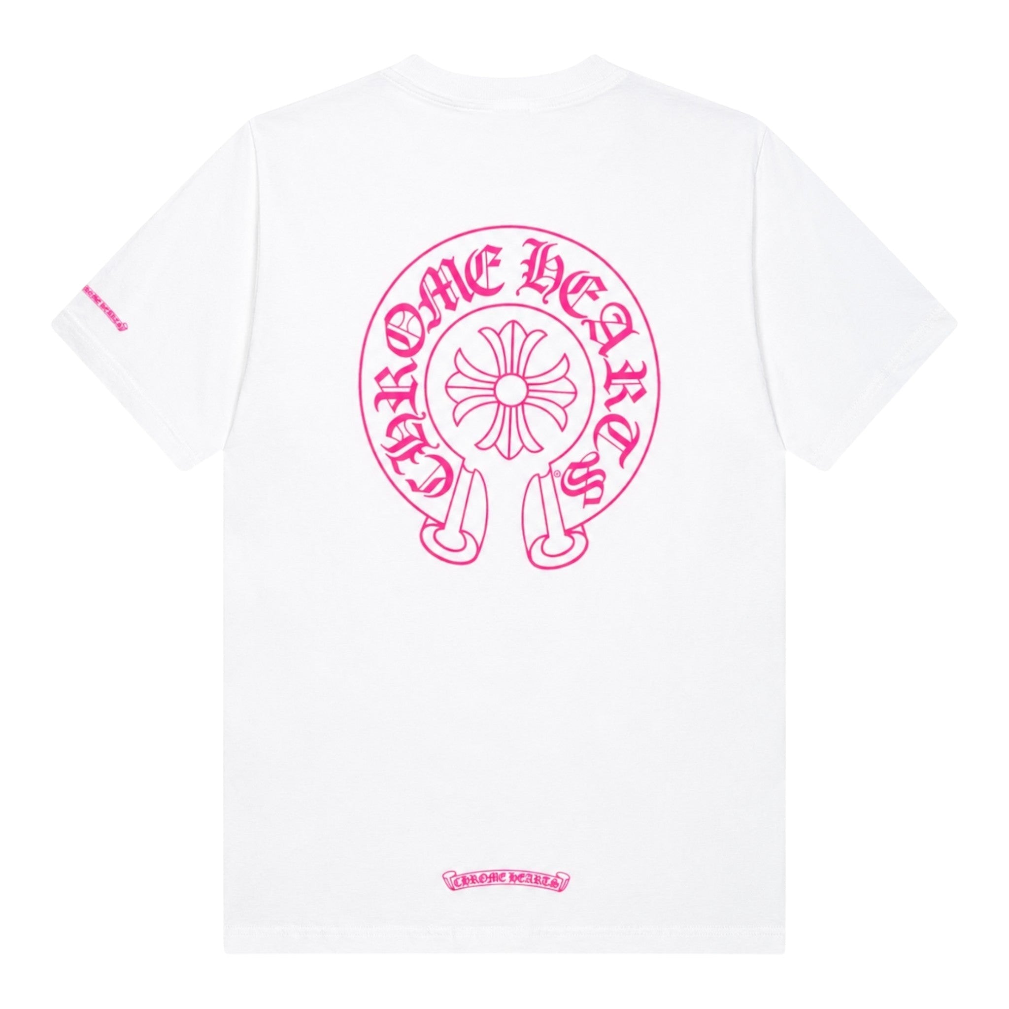 Chrome Hearts Pink Horseshoe Logo T-Shirt 'White'