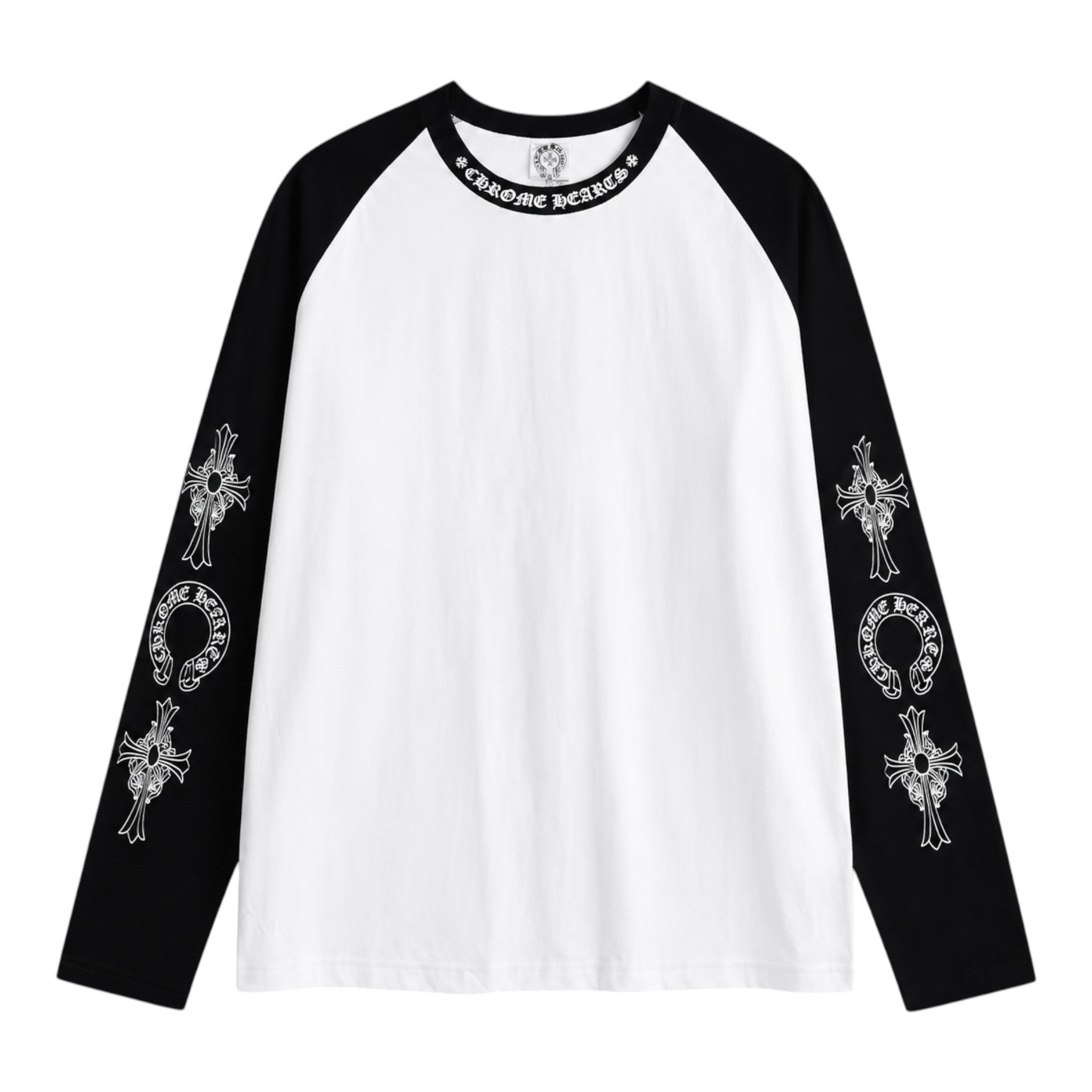 Chrome Hearts Sanskrit Contrast Neckline Raglan Long Sleeve T-Shirt