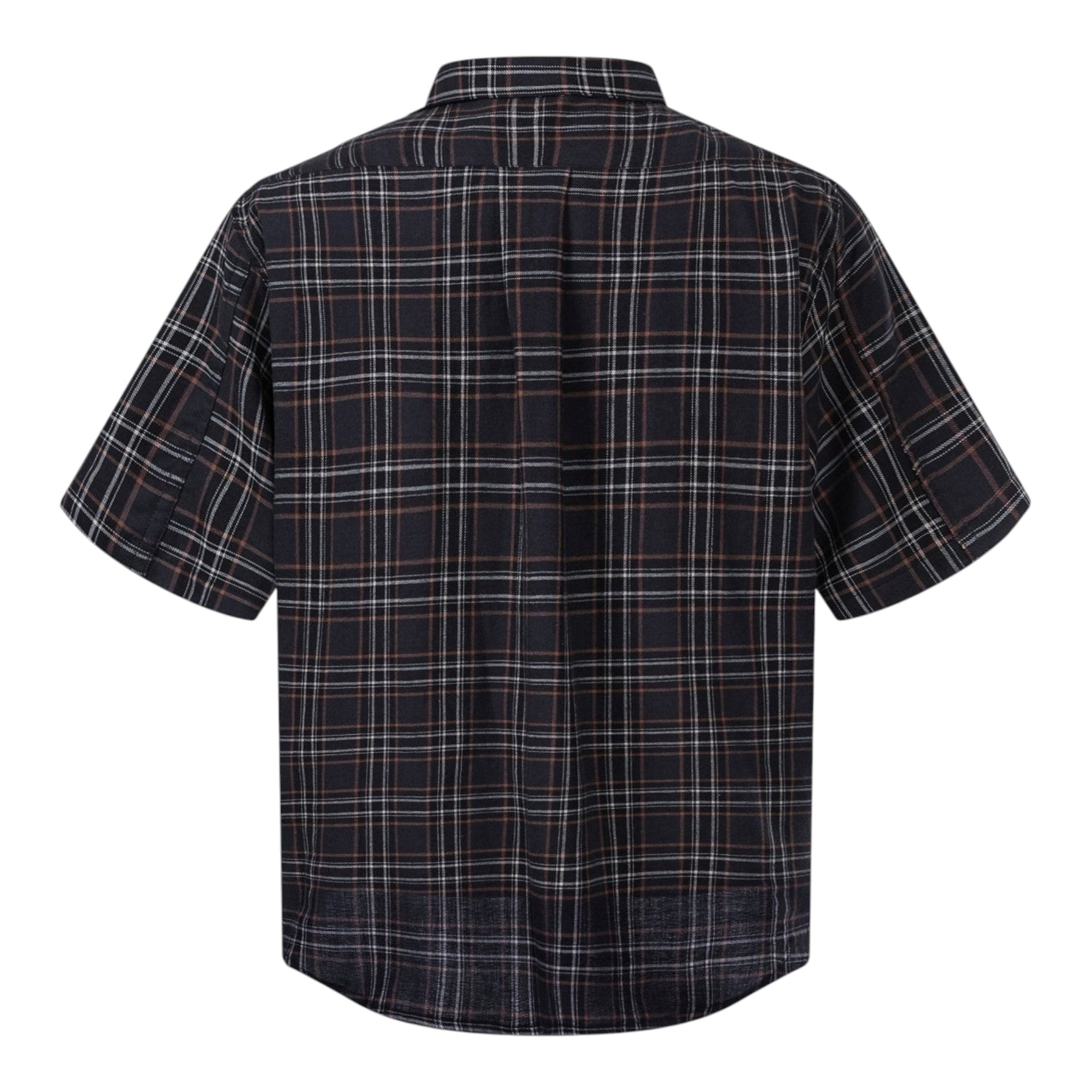 Chrome Hearts Tartan Sword Zipper Short-Sleeve Shirt