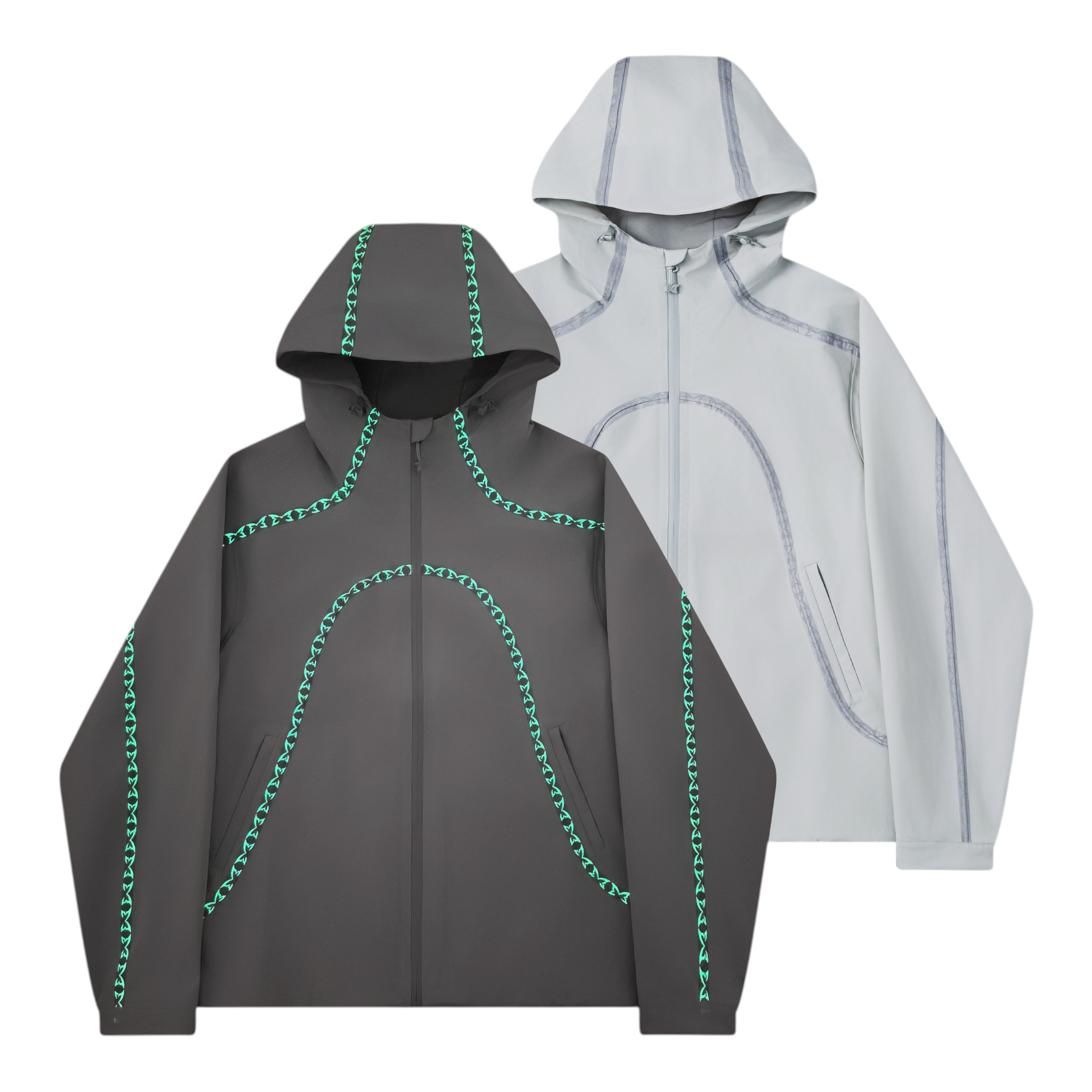 OFFCODE ARCHIVE USA Men's Seam Tape Jacket Glow in the Dark Black