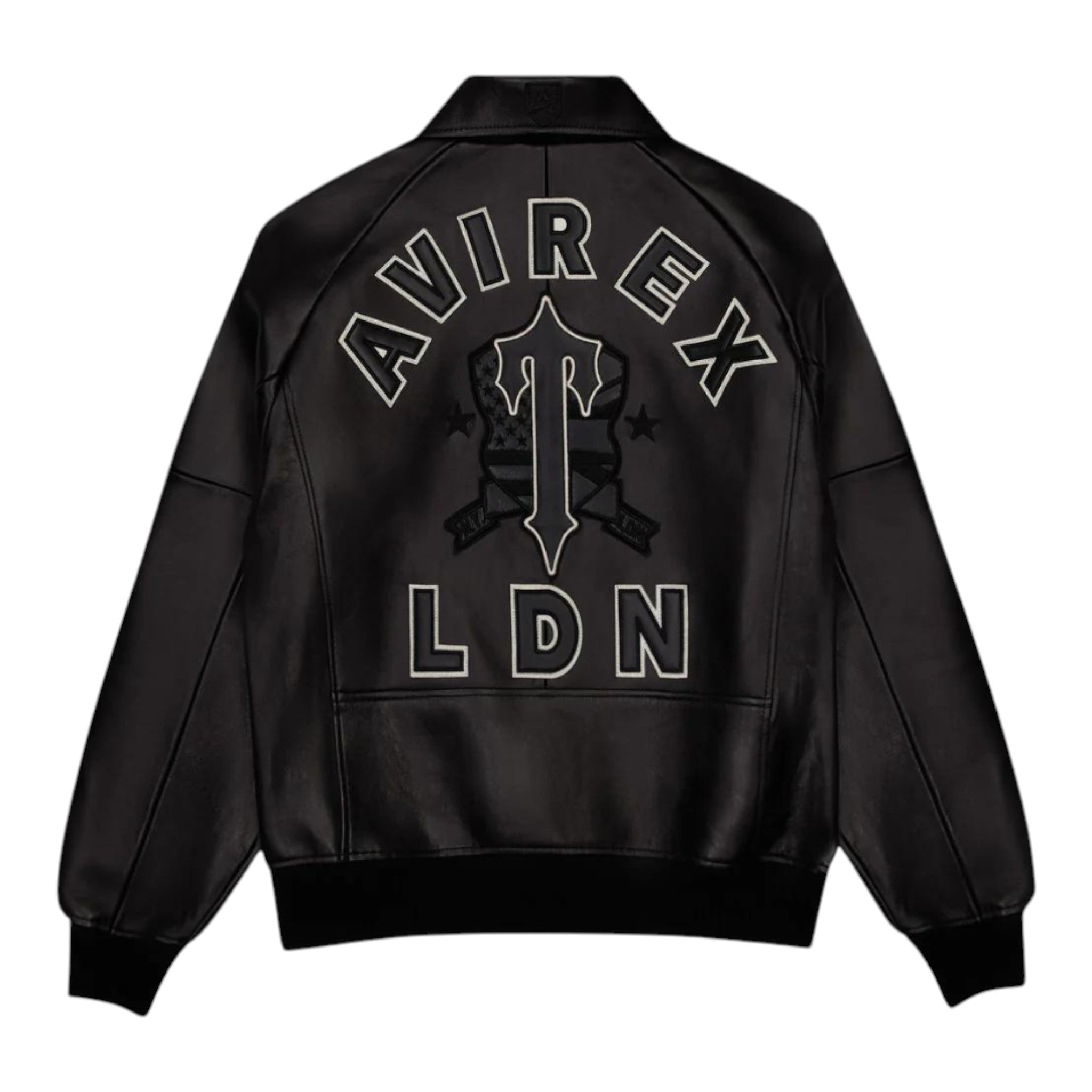 Trapstar X Avirex Icon Leather Jacket - Black