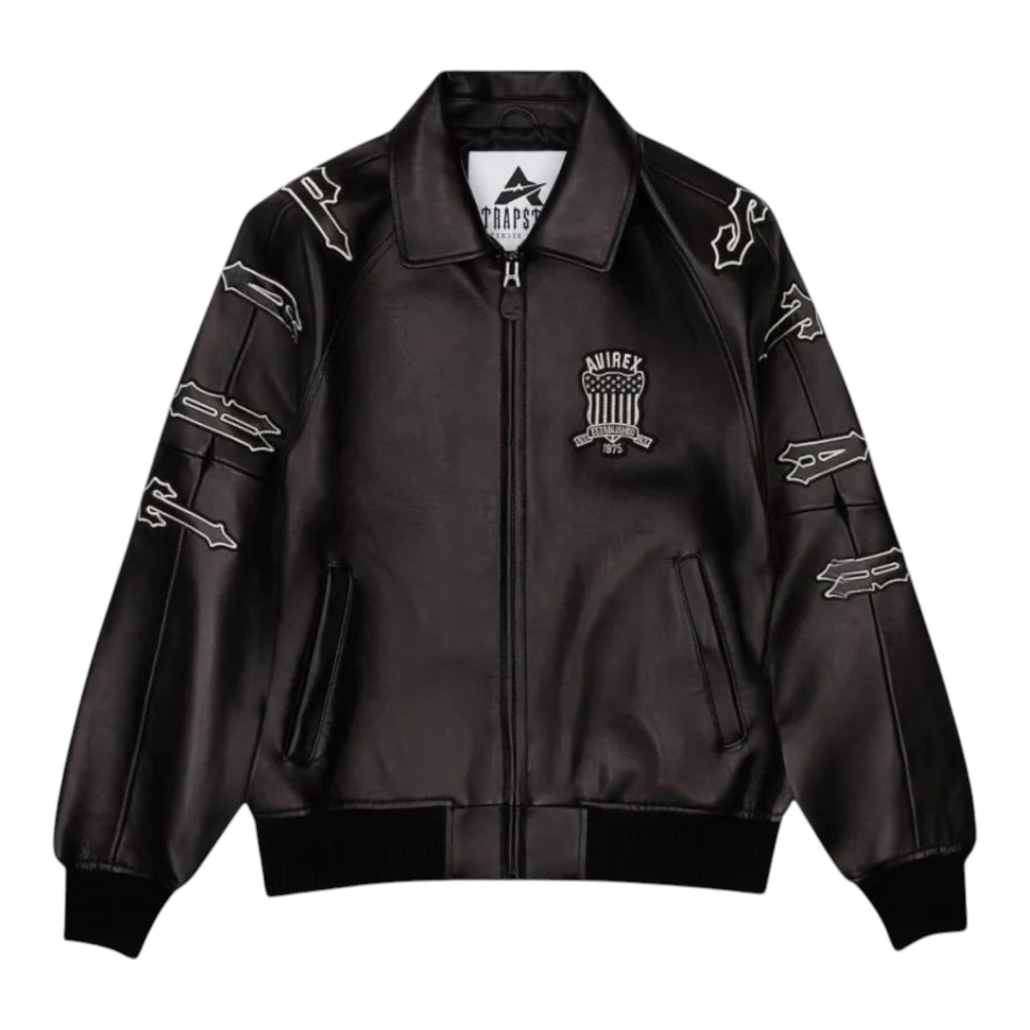 Trapstar X Avirex Icon Leather Jacket - Black