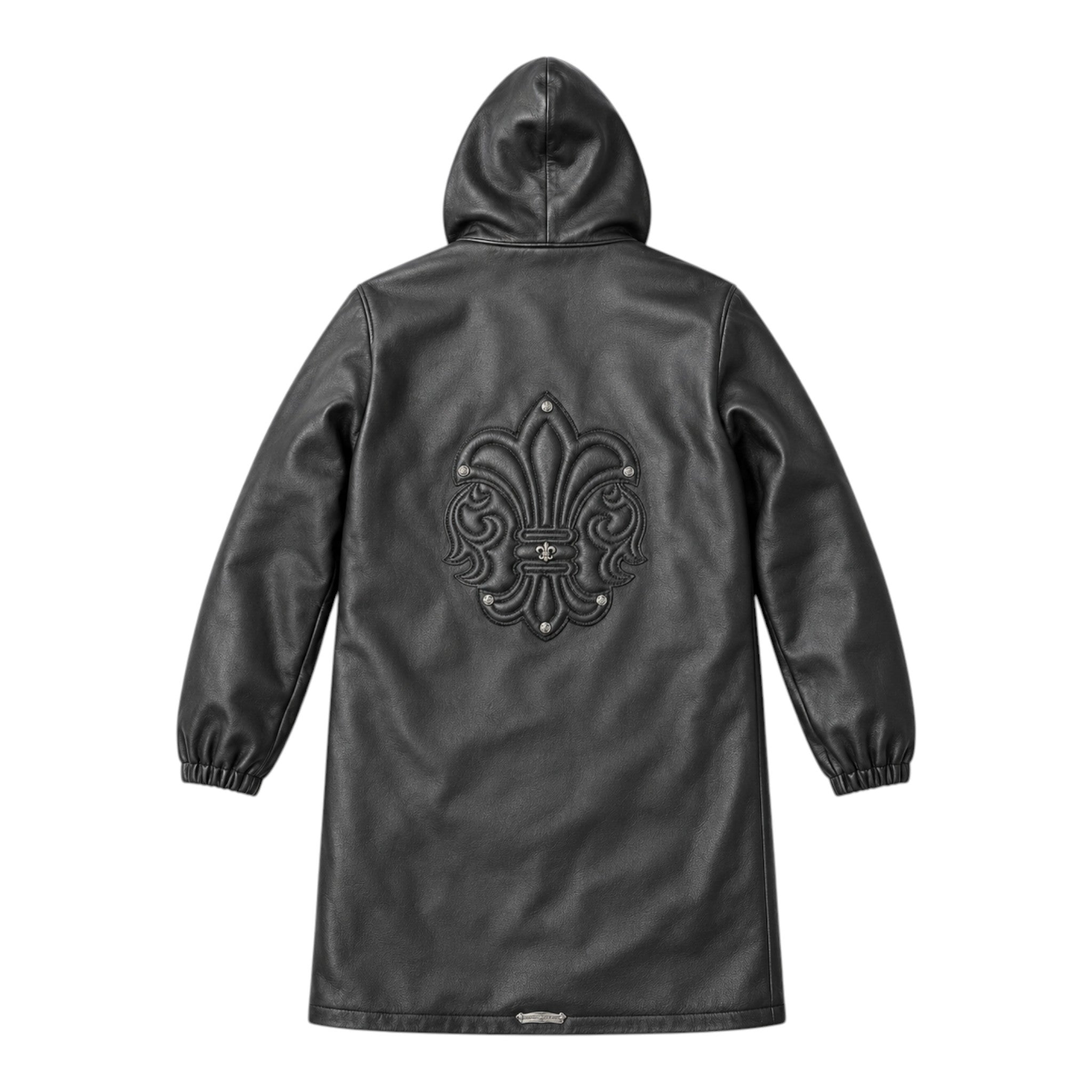 Chrome Hearts FW24 Fleur De Lis Leather Trench Coat