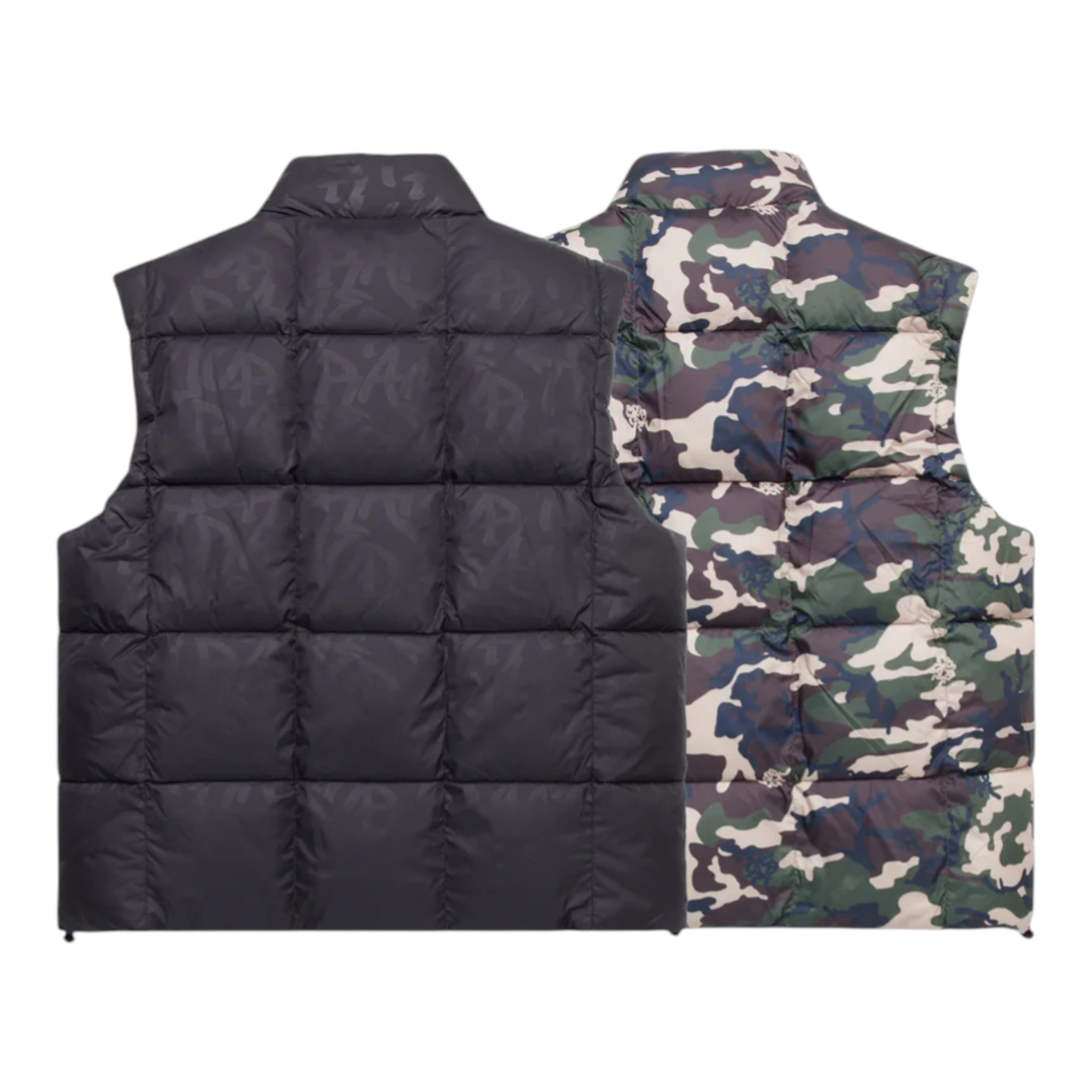 OFFCODE ARCHIVE USA Men's Reversible Camo Puffer Vest Black