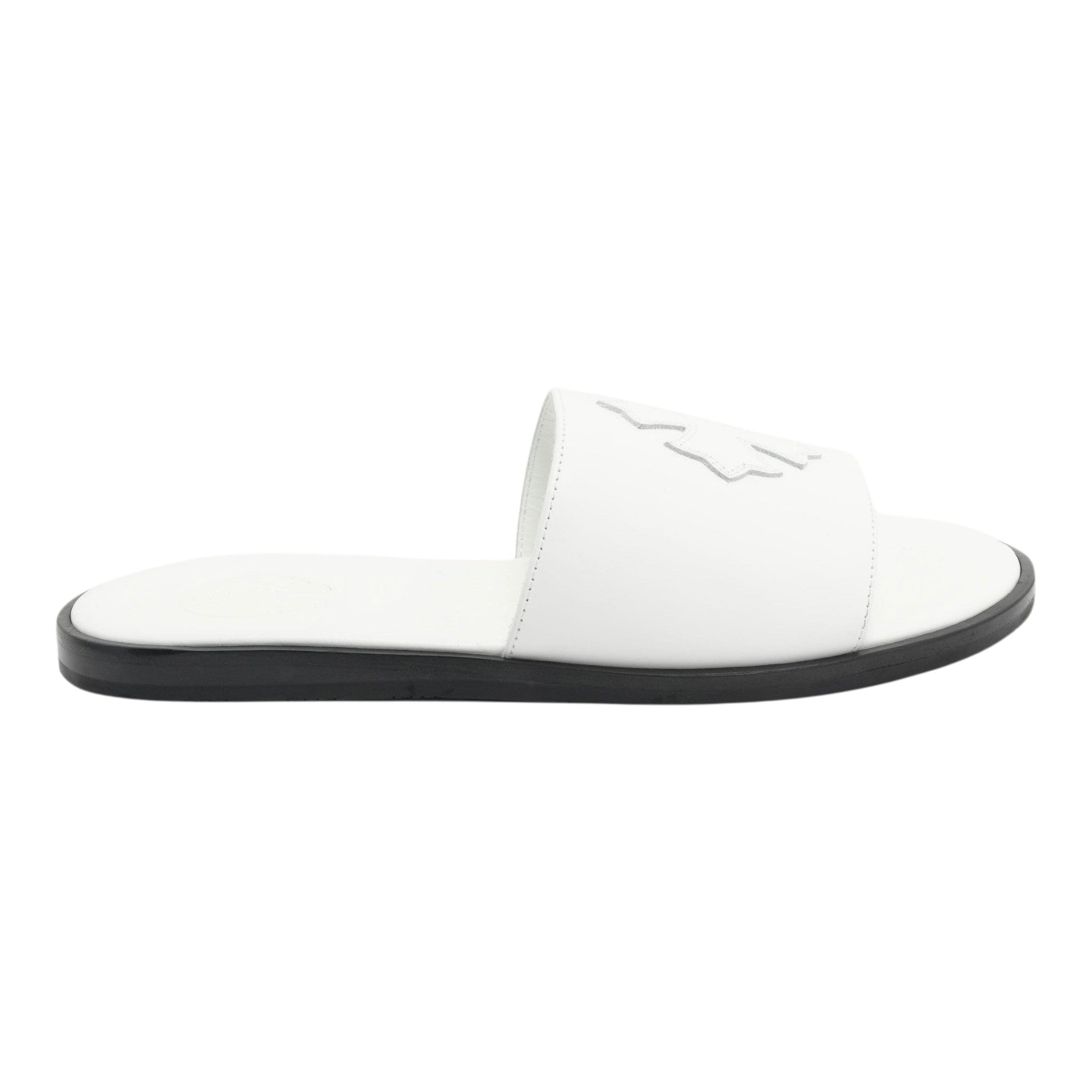 Plus Cross Patch Leather Slides