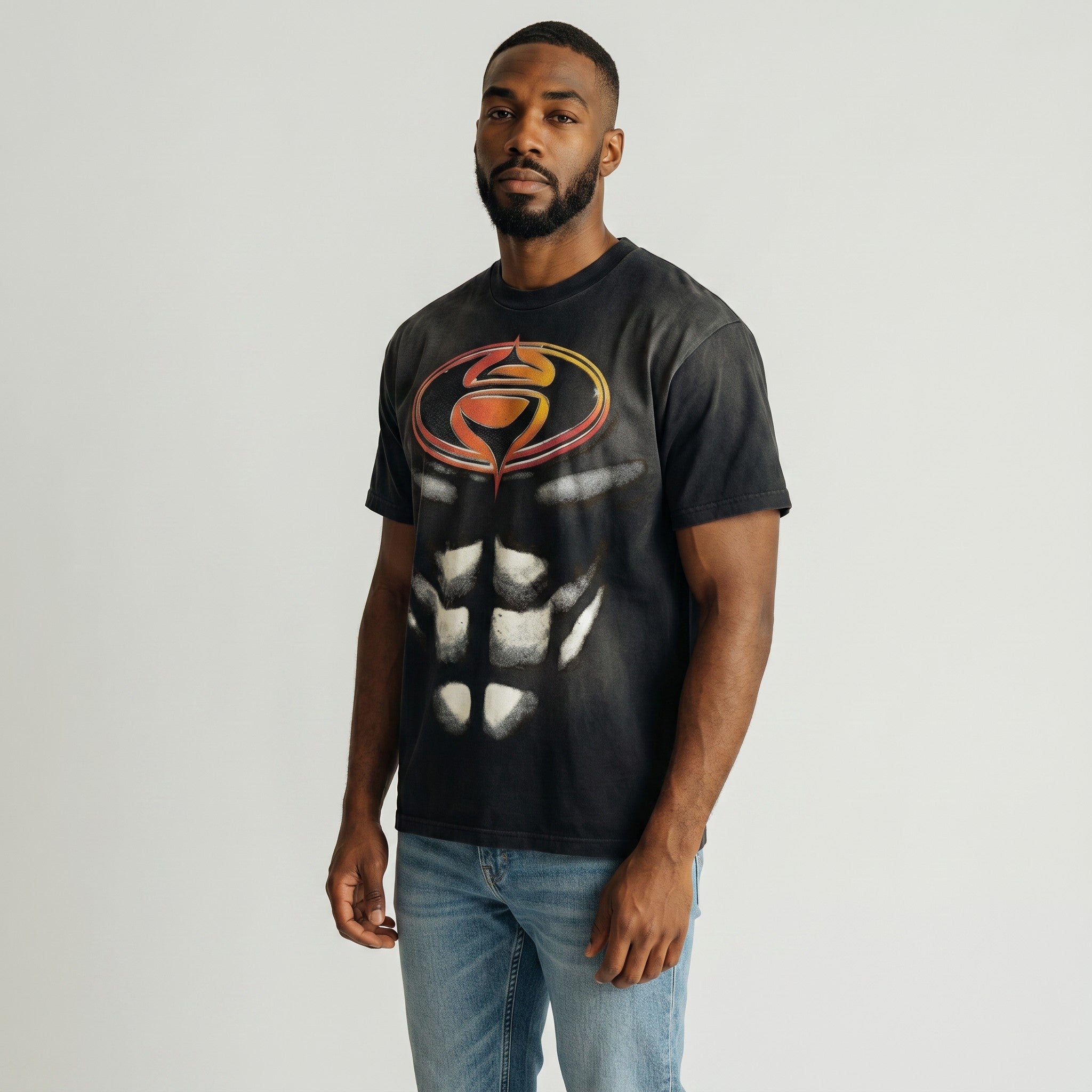 Graphic Print T-Shirt With Abstract Design