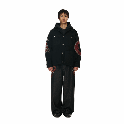 OFFCODE ARCHIVE USA Men's Yakuza Raw Denim Jeans Black