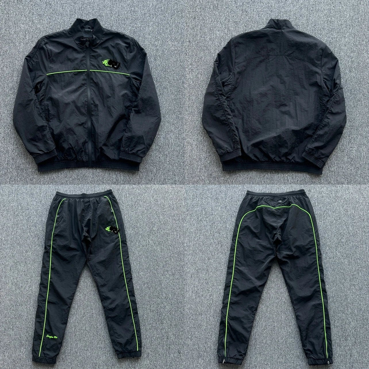 黑色面料 绿色皮标 梭织套装 SY-133