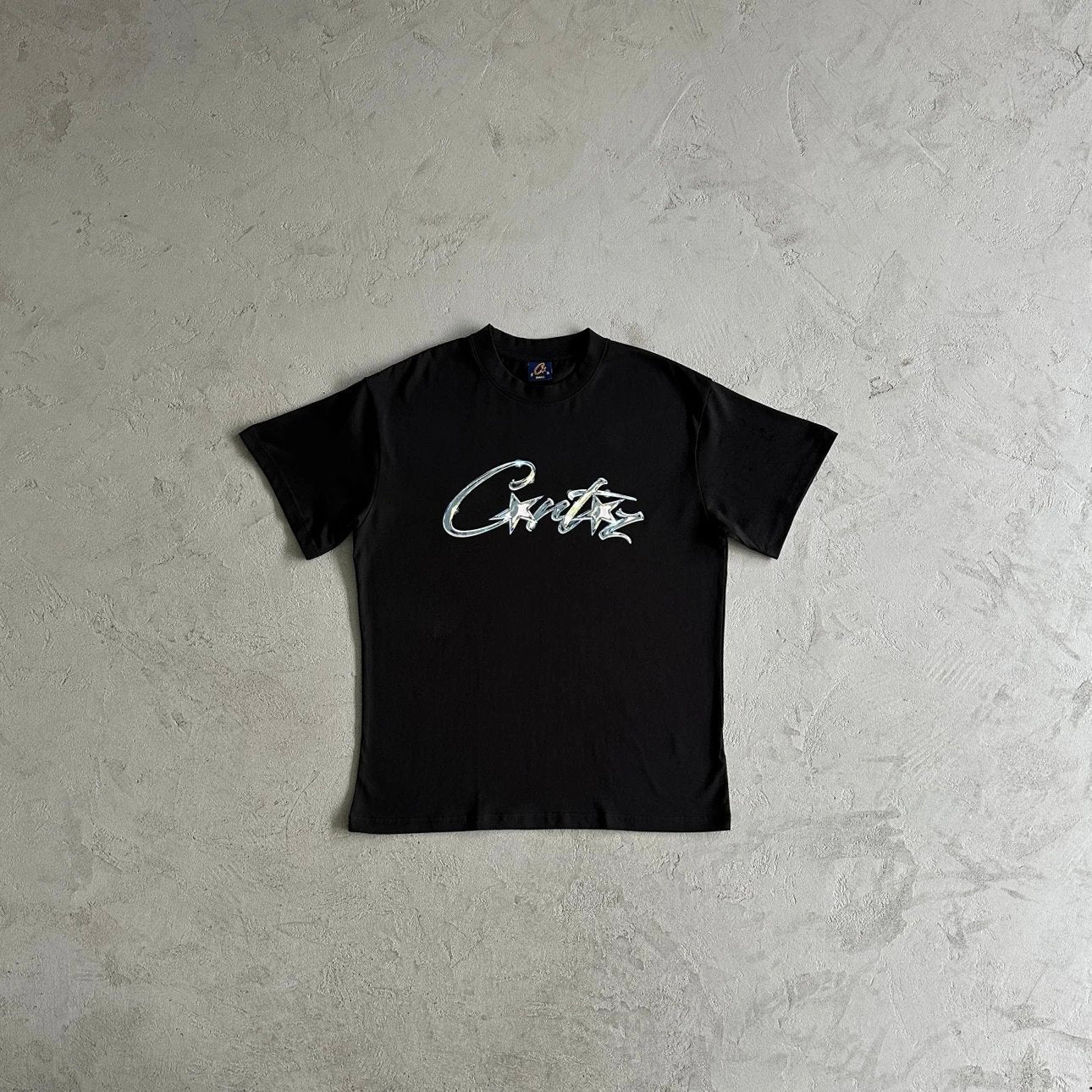 Crtz Metallic Script Graphic Tee - Black