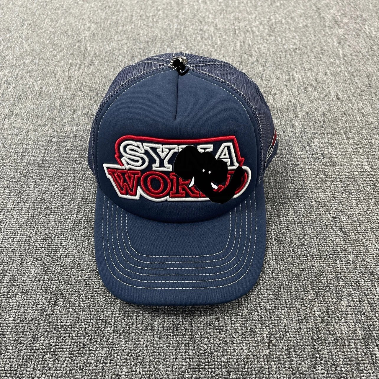 牛仔蓝 立体绣花 弯檐帽  SY-186